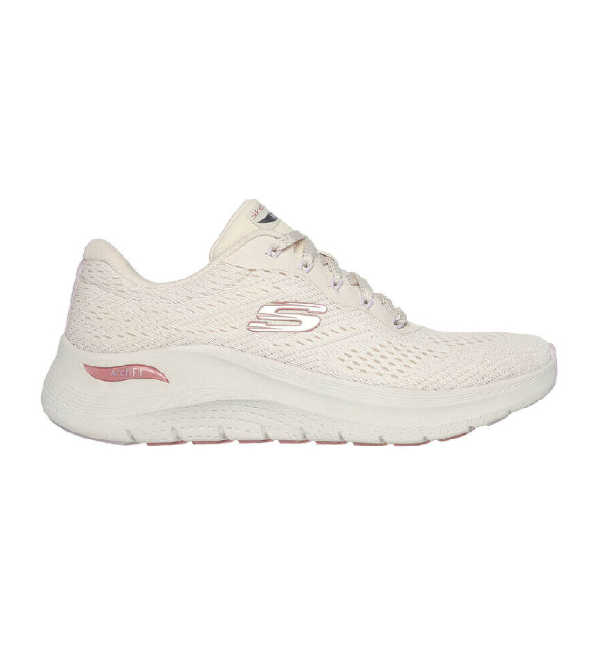Skechers für Damen. 150051 Arch Fit 2.0 - Big League Sneaker weiß (41), Stoff, 3 bis 5 cm, Schnürsenkel, Lässig