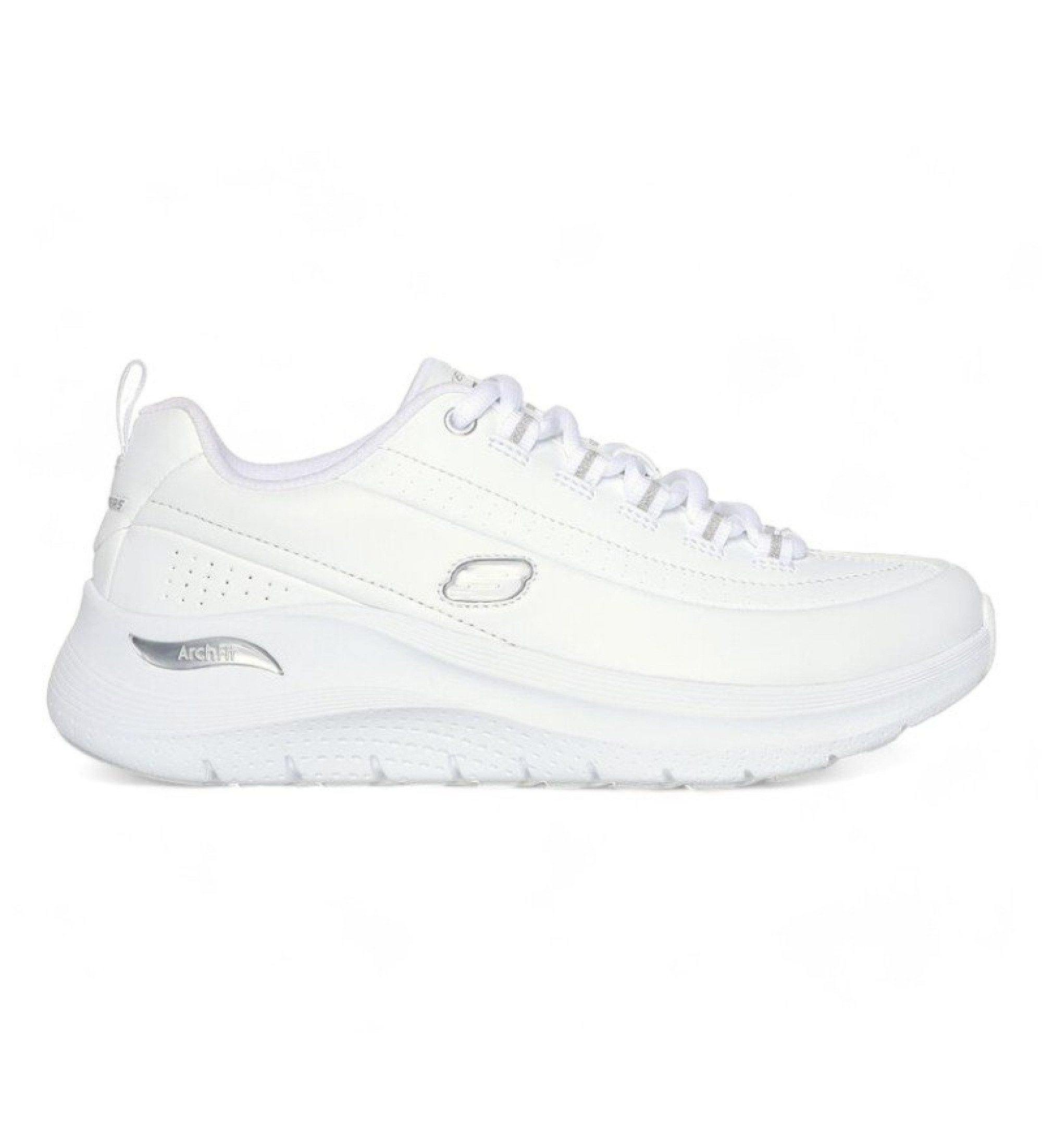 Skechers für Damen. 150061 Arch Fit 2.0-Star Bo Schuhe Weiß (41), Wohnung, Schnürsenkel, Lässig, Sportlich, Multisport