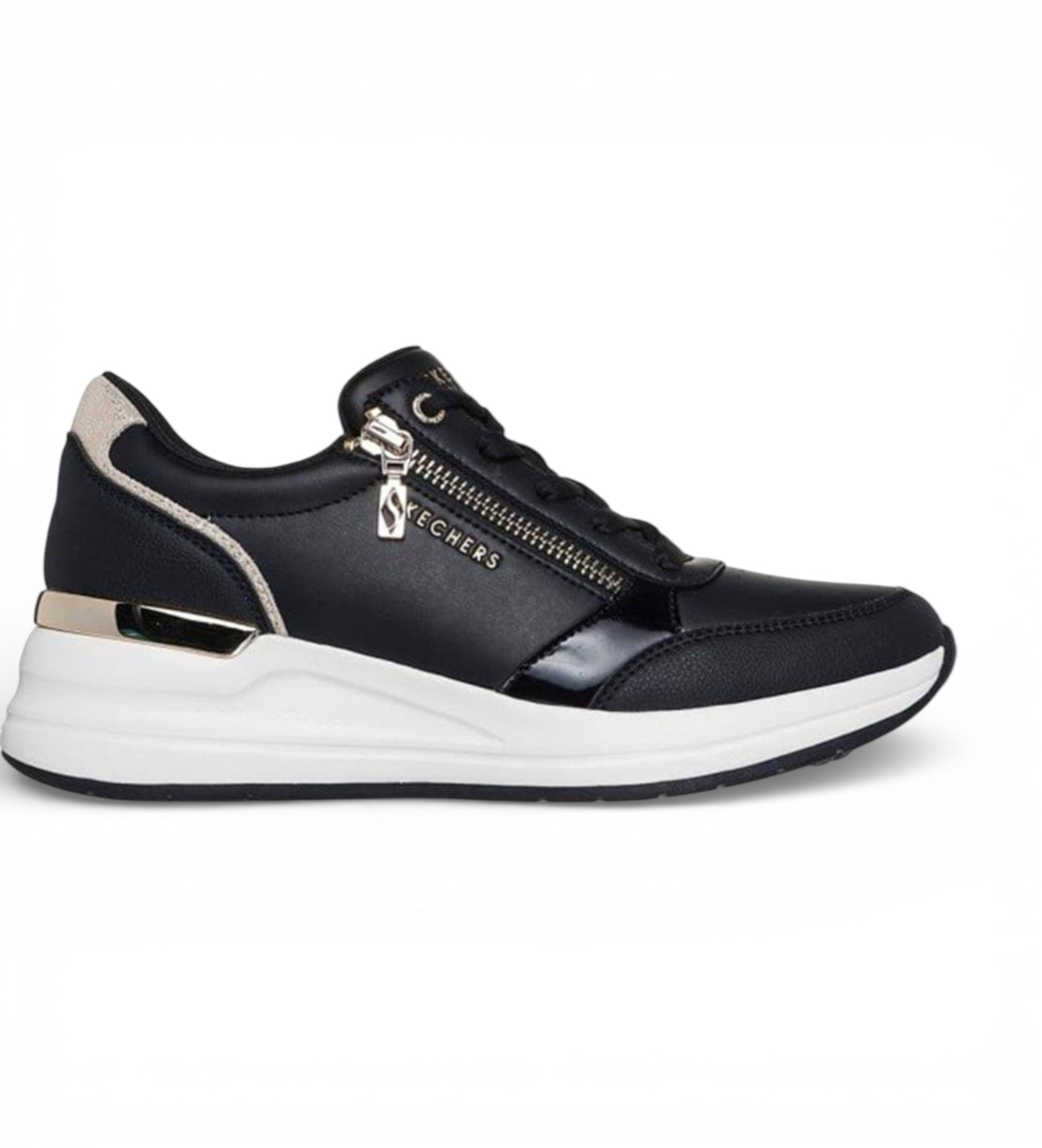 Skechers für Damen. 177341 Turnschuhe Billion 2 schwarz (40), Wohnung, Schnürsenkel, Lässig