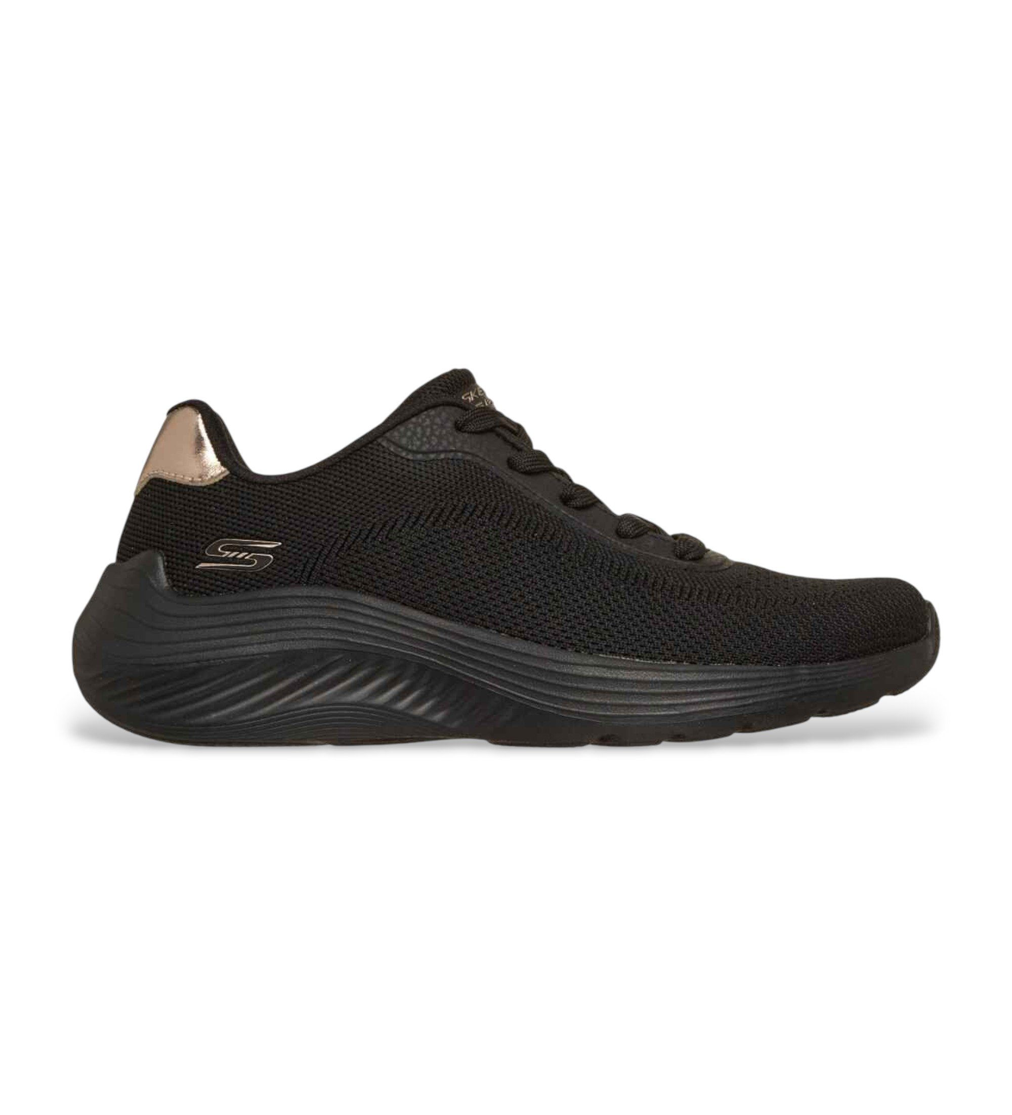 Skechers für Damen. 117679 Turnschuhe Bobs Squad Waves schwarz (41), Wohnung, Schnürsenkel, Lässig, Sportlich, Multisport
