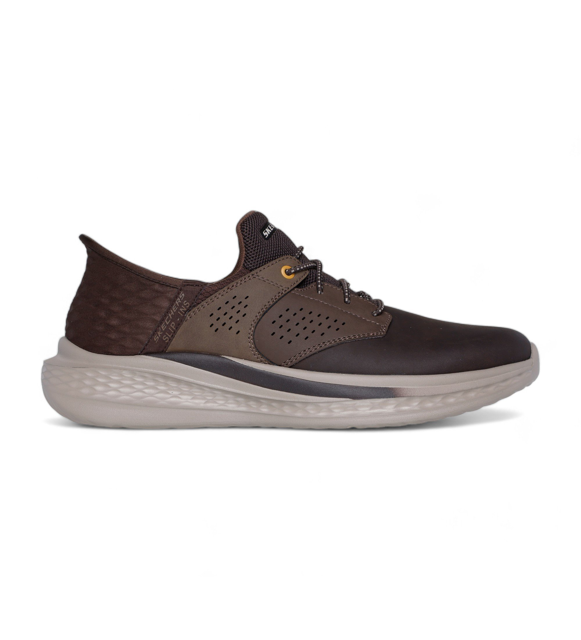 Skechers für Herren. 210890 Slade Macklin Lederpantoffeln braun (45), Wohnung, Schnürsenkel, Lässig