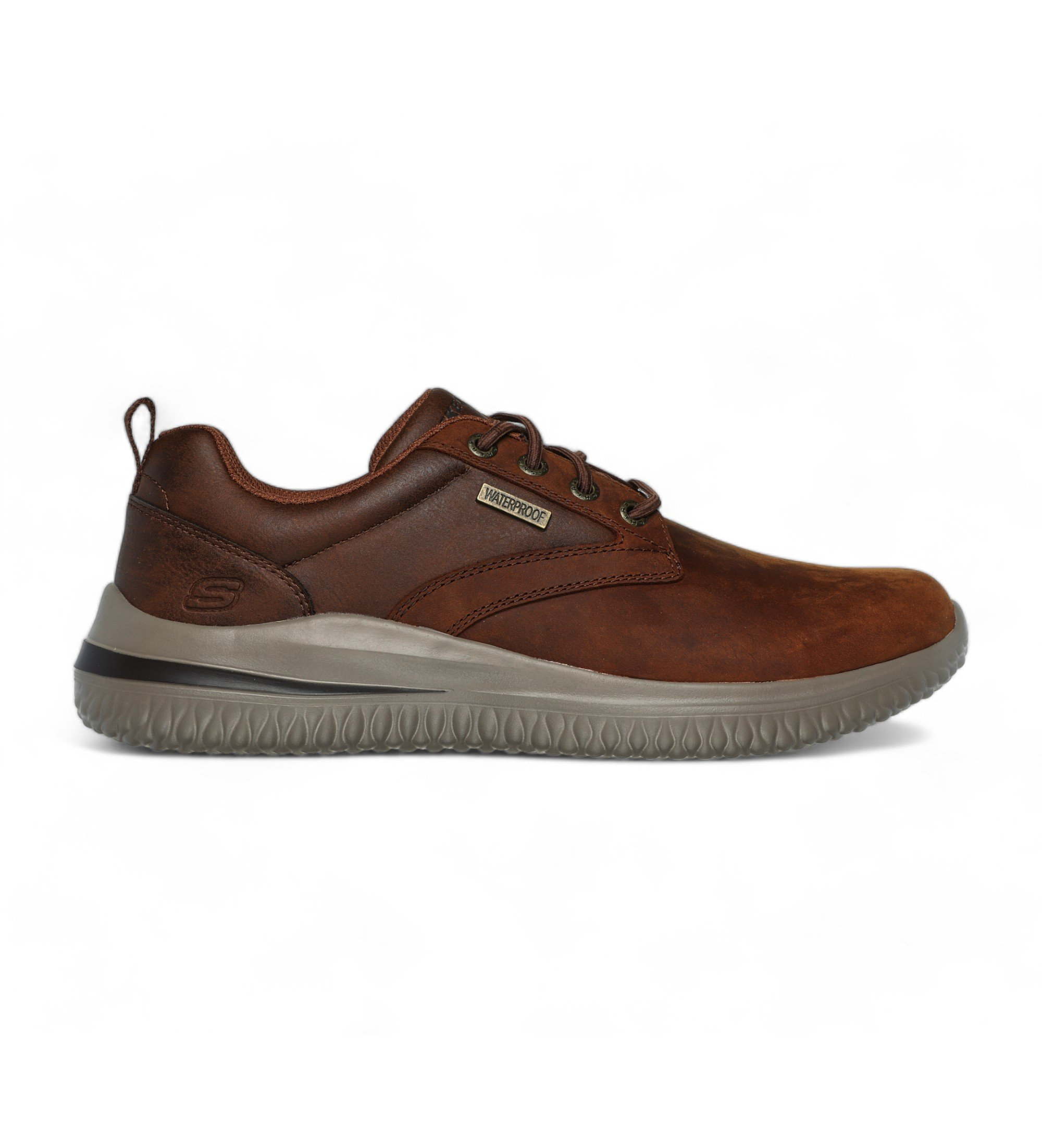 Skechers für Herren. 210661 Lederschuhe Delson 3.0 Glavine braun (45), Wohnung, Schnürsenkel, Lässig