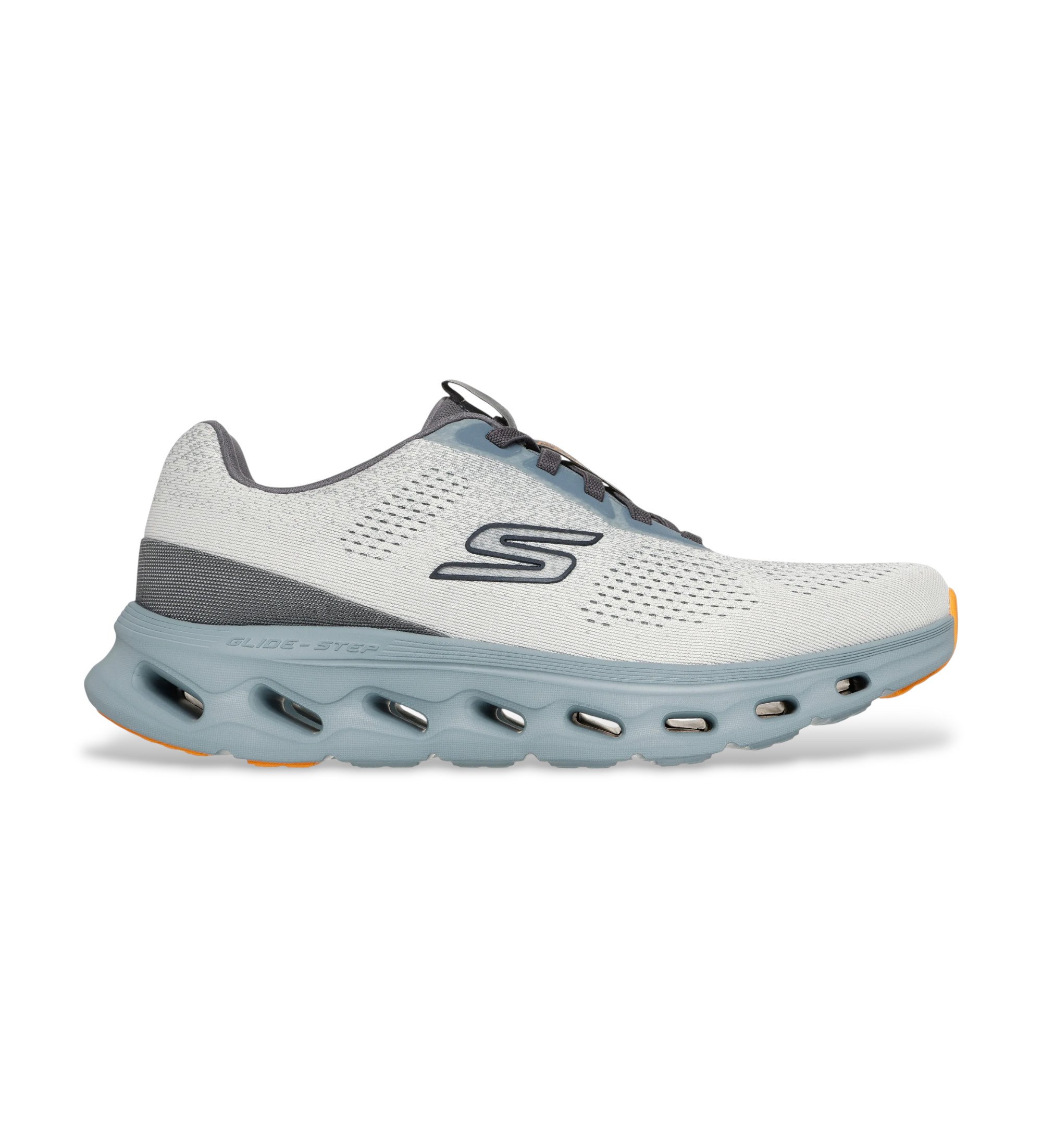 Skechers für Herren. 217020 Turnschuhe Go Walk Glide Step 2.0 Vic taupe weiß (41), Wohnung, Schnürsenkel, Lässig, Sportlich, Multisport