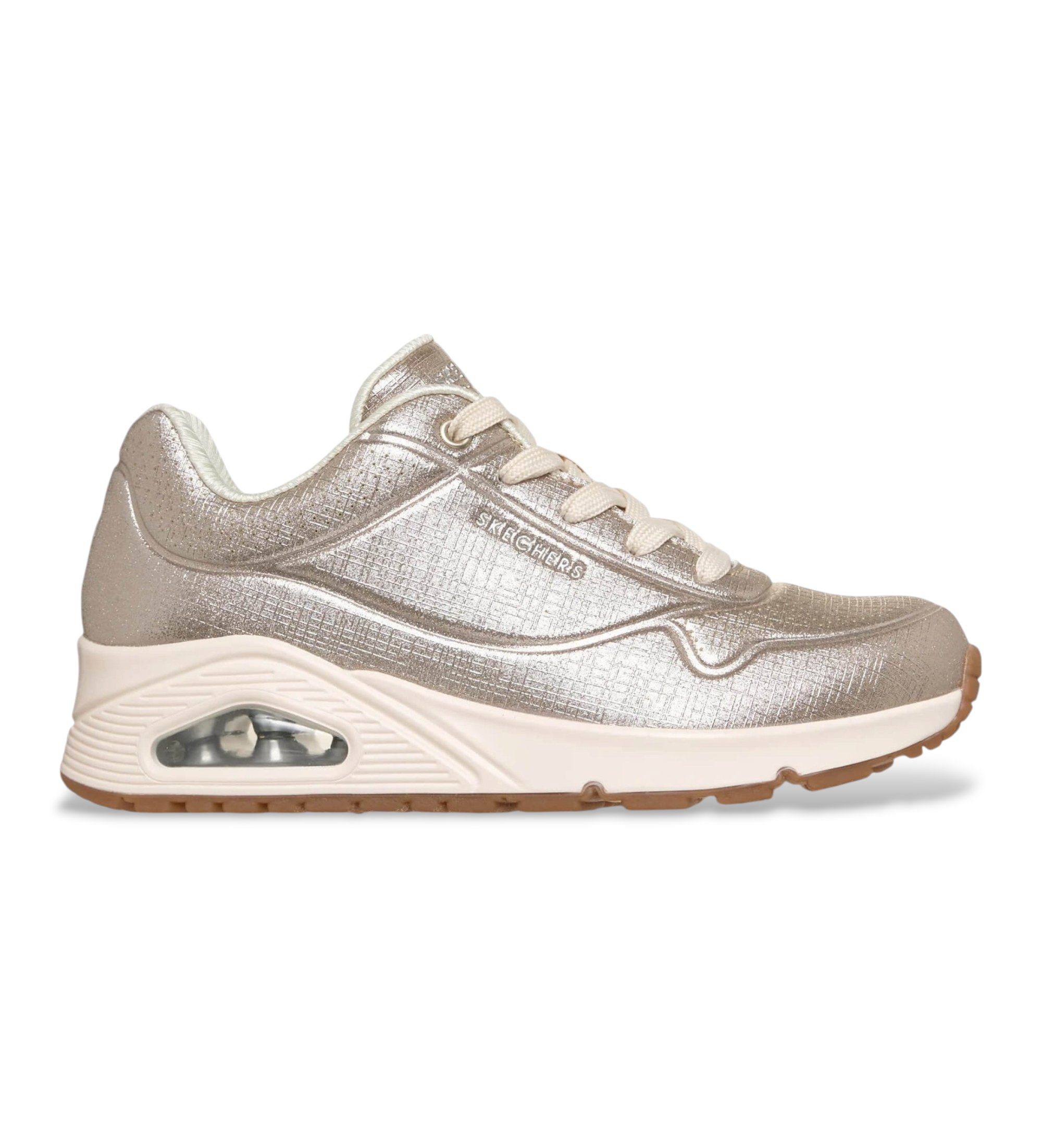 Skechers für Damen. 177859 Schuhe Shinin Helles Gold (39), 1 bis 3 cm, Schnürsenkel, Lässig
