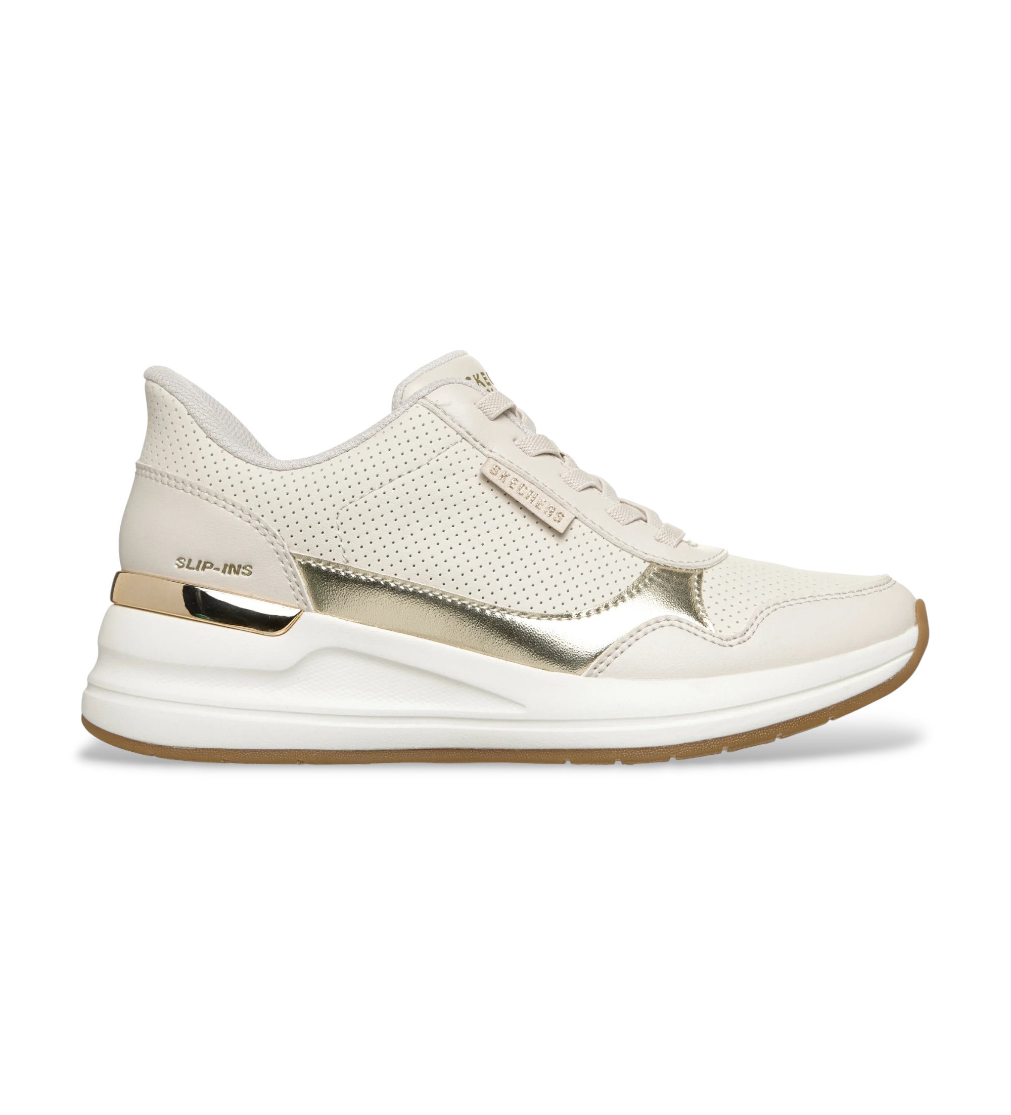Skechers für Damen. 177343 Slipper Billion 2 Top Tier Off-White Off-White Hausschuhe (41), Weiß, Wohnung, Schnürsenkel, Lässig