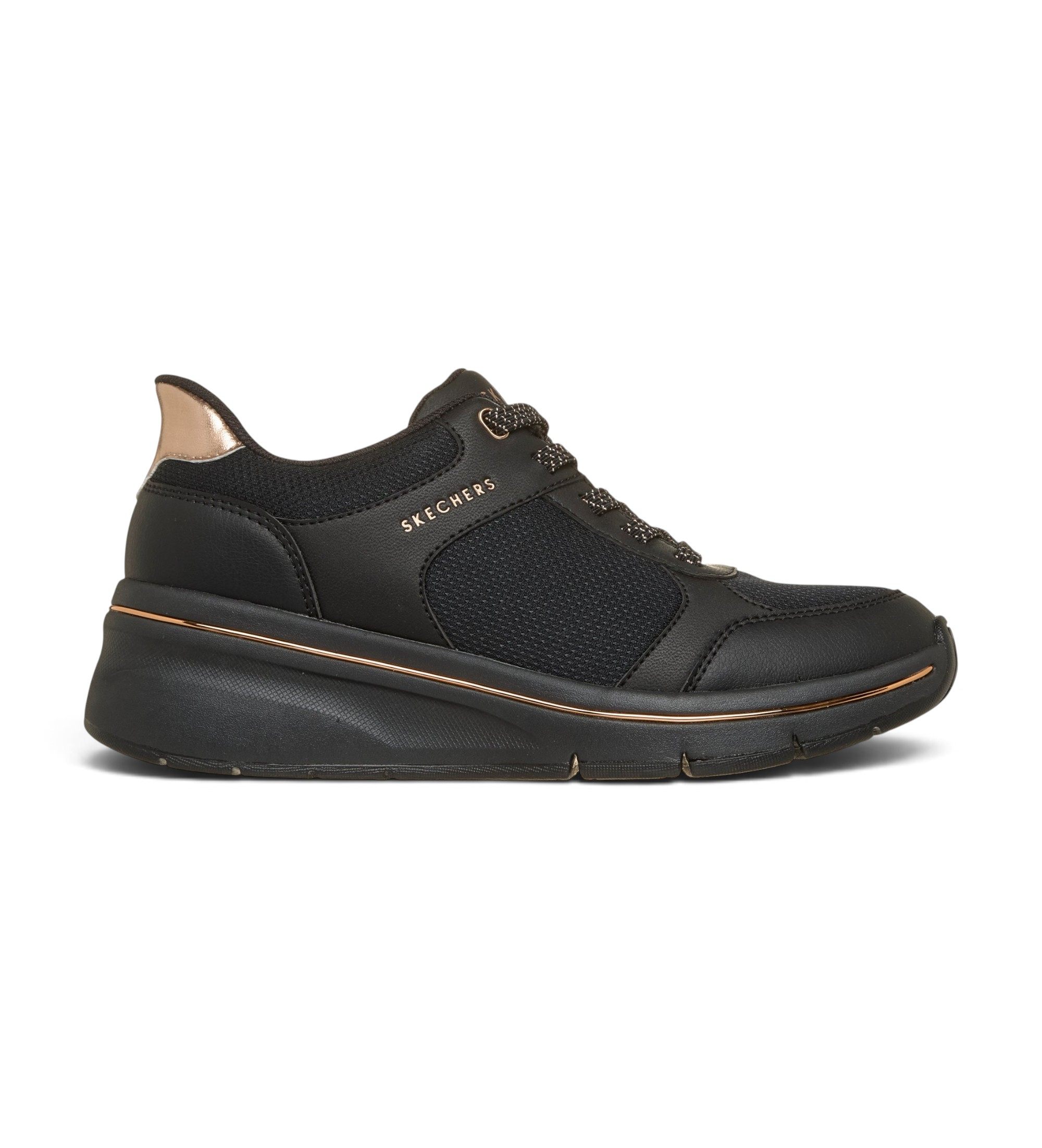 Skechers für Damen. 190366 Slip-ins Sneaker: Billion Flex - Livin' Lush schwarz (41), Wohnung, Schnürsenkel, Lässig