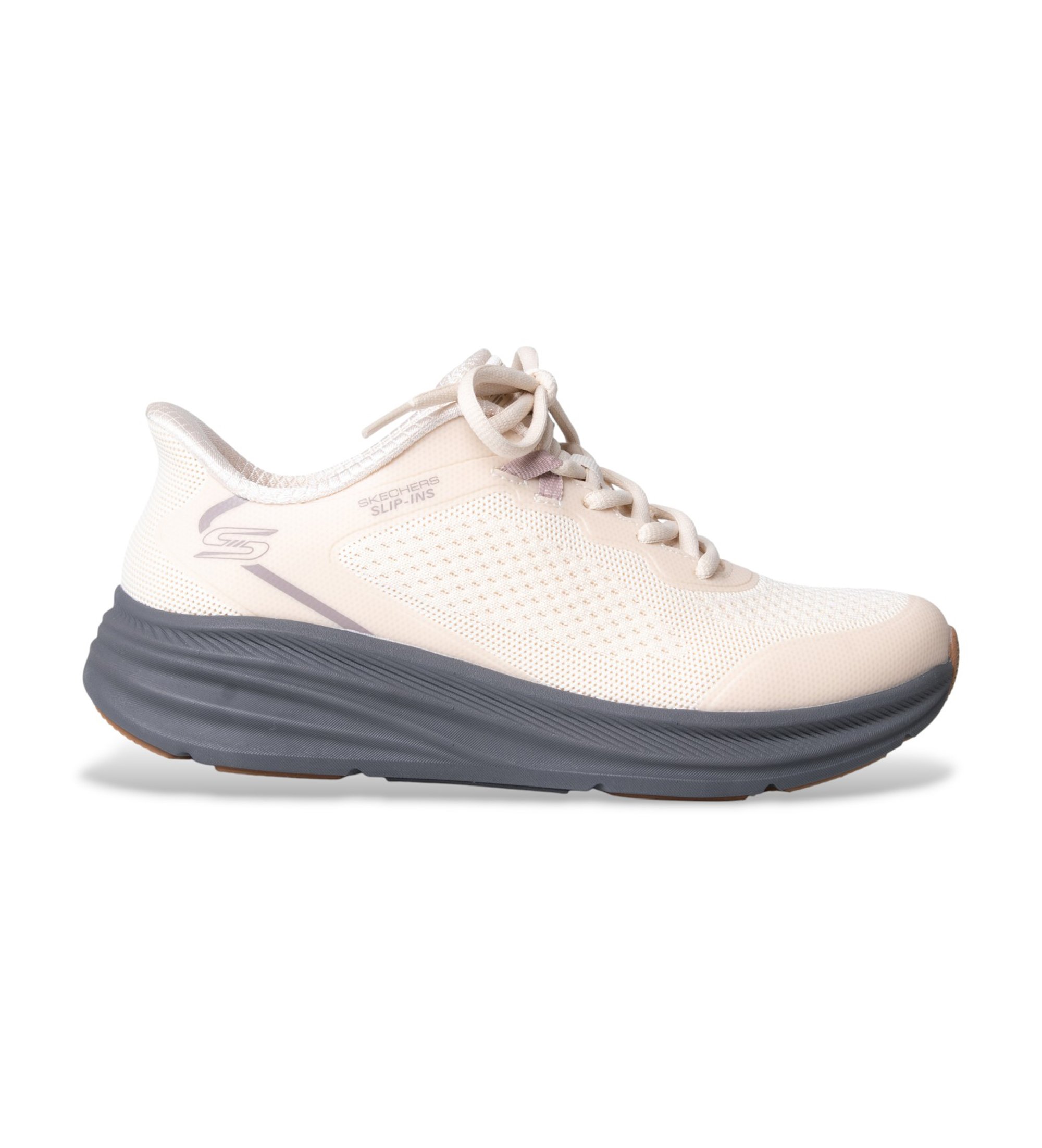 Skechers für Damen. 117756 Slip-ins Sneaker: BOBS Skillz - Too Essential Gebrochenes Weiß (37), 3 bis 5 cm, Schnürsenkel, Lässig