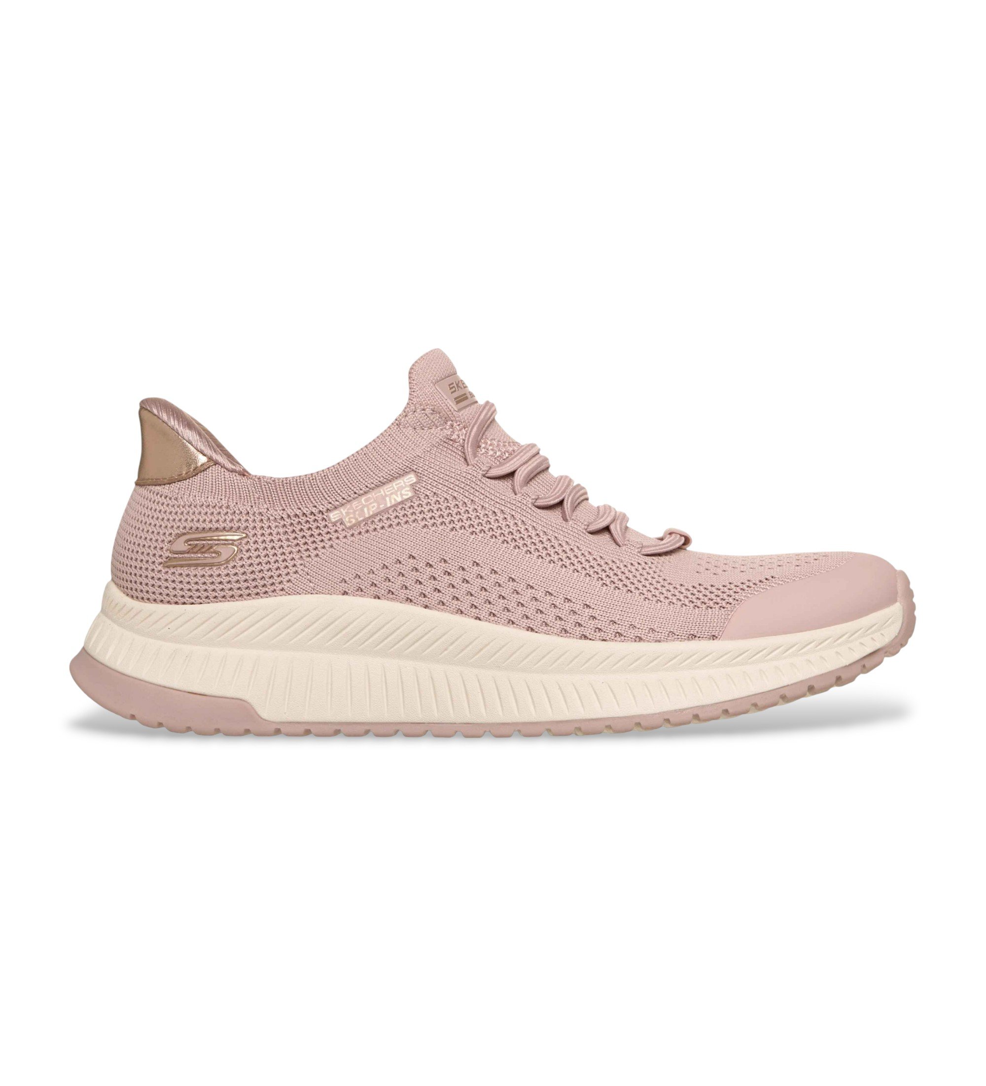 Skechers für Damen. 117743 Pantoletten: BOBS Squad 4 - Dire Step rosa (41), Wohnung, Schnürsenkel, Lässig, Sportlich, Multisport