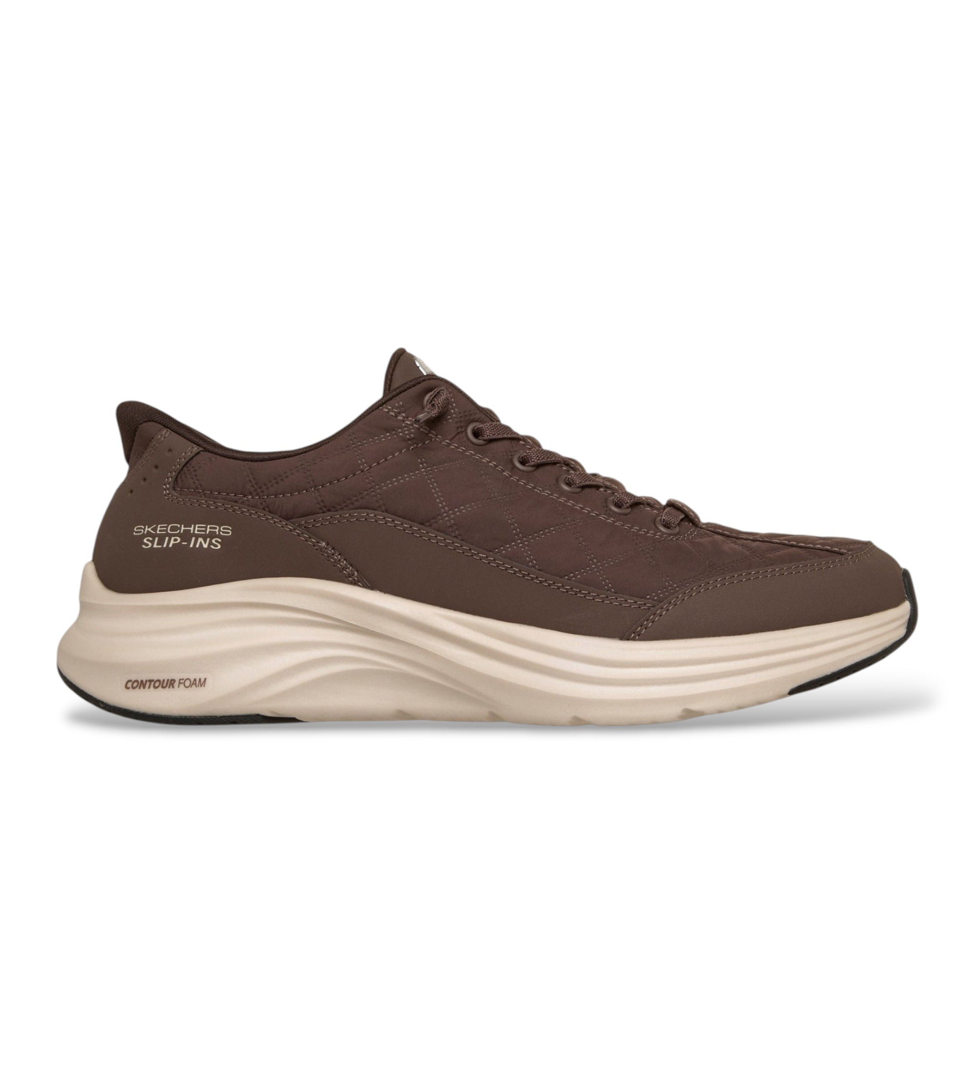 Skechers für Herren. 232619 Slip-Ins Sneaker: Contour Foam - Cozy Fit braun (40), Wohnung, Schnürsenkel, Keine, Lässig