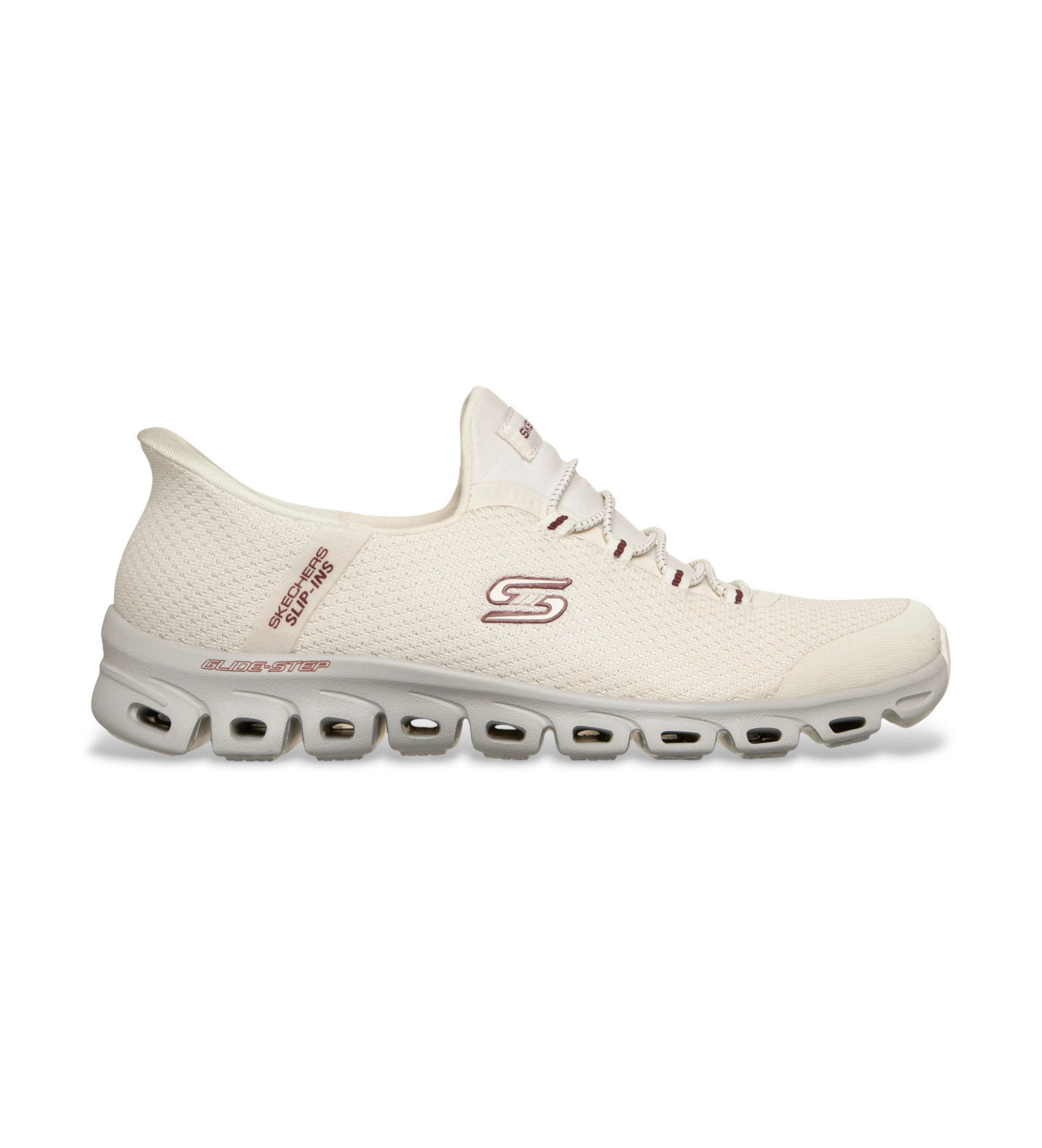 Skechers für Damen. 104557 Slip-Ins Glide Step Vibey Off-White Hausschuhe (40), Weiß, Wohnung, Schnürsenkel, Lässig