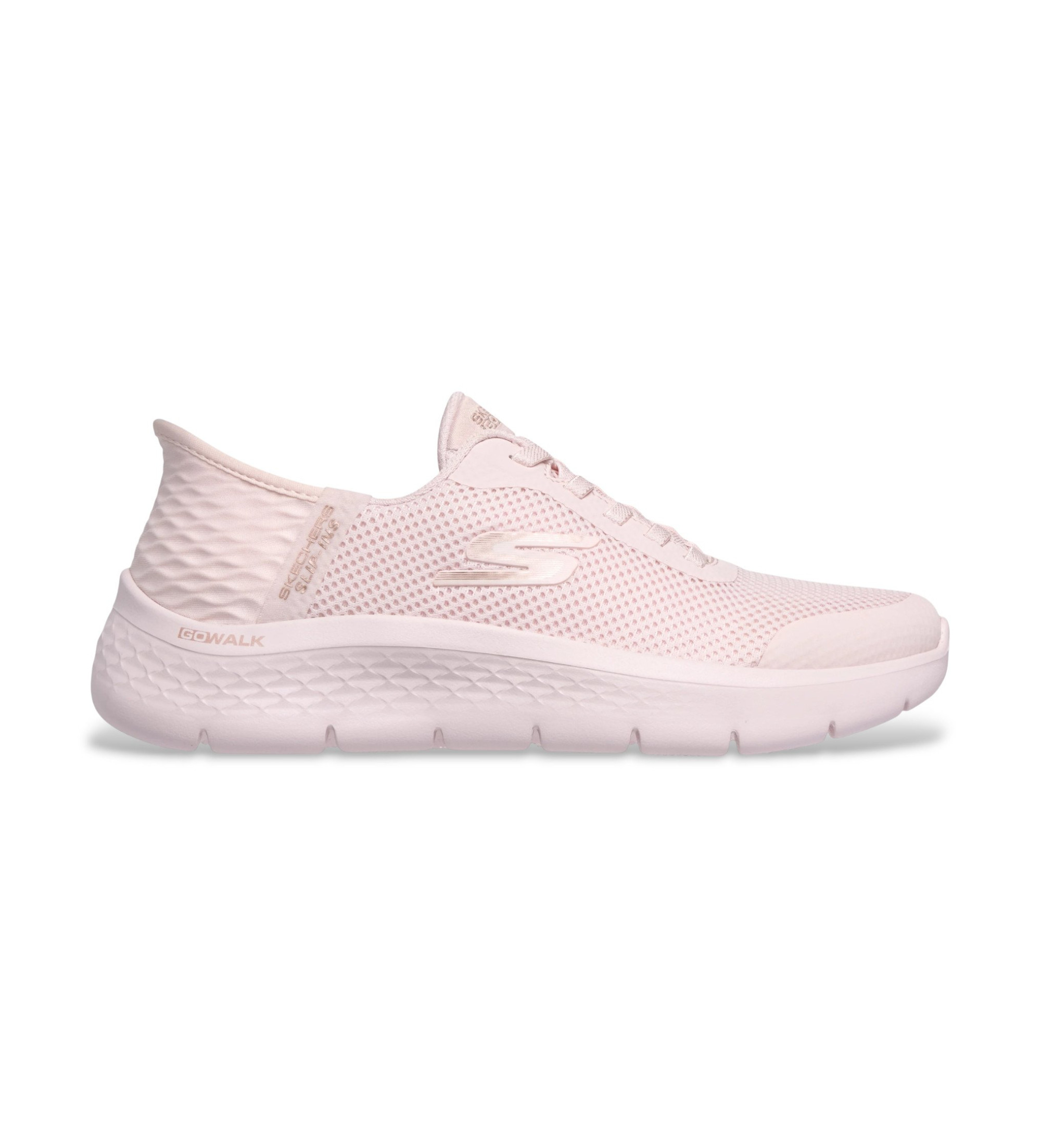 Skechers für Damen. 124836 Pantoletten Go Walk Flex Grand Entry Pantoffeln hellrosa (39), Wohnung, Schnürsenkel, Lässig, Multisport