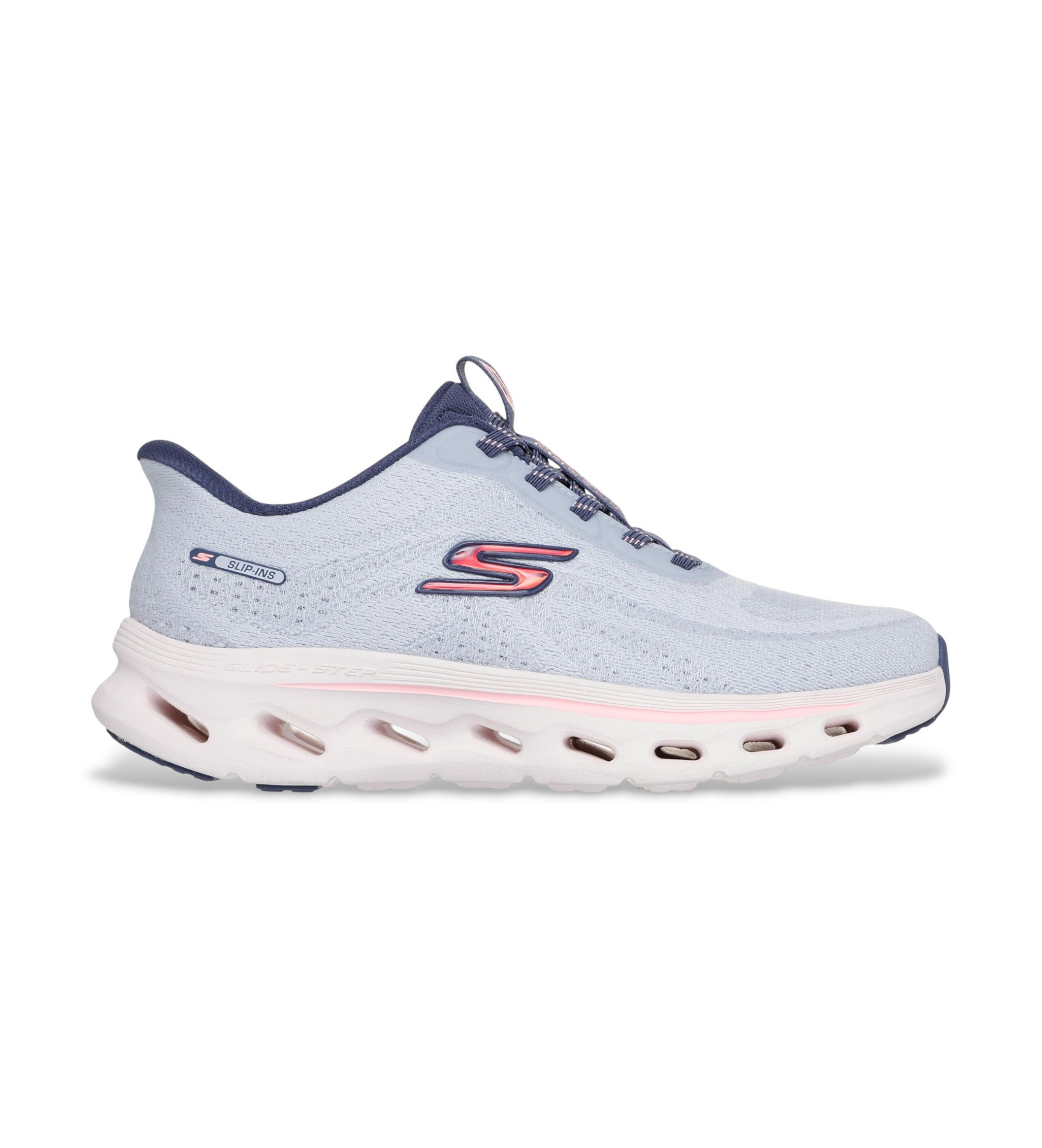 Skechers für Damen. 125144 Pantoletten Go Walk Glide Step 2.0 Maria blau (38), 3 bis 5 cm, Schnürsenkel, Lässig, Laufen, Multisport