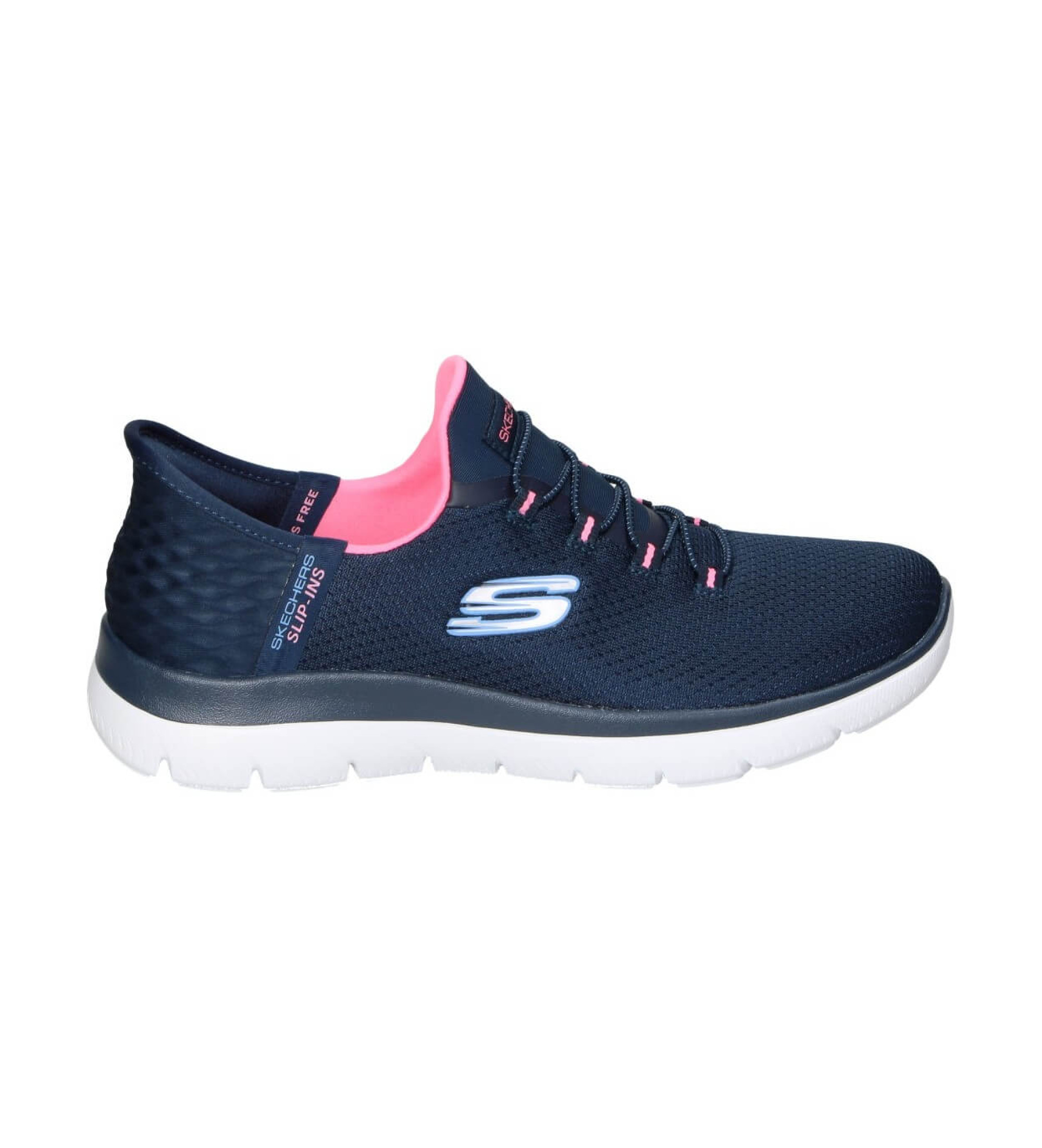 Skechers für Damen. 150123 Slip-ins Sneaker: Summits - Diamond Dream blau (39), Stoff, Wohnung, Schnürsenkel, Lässig, Sportlich