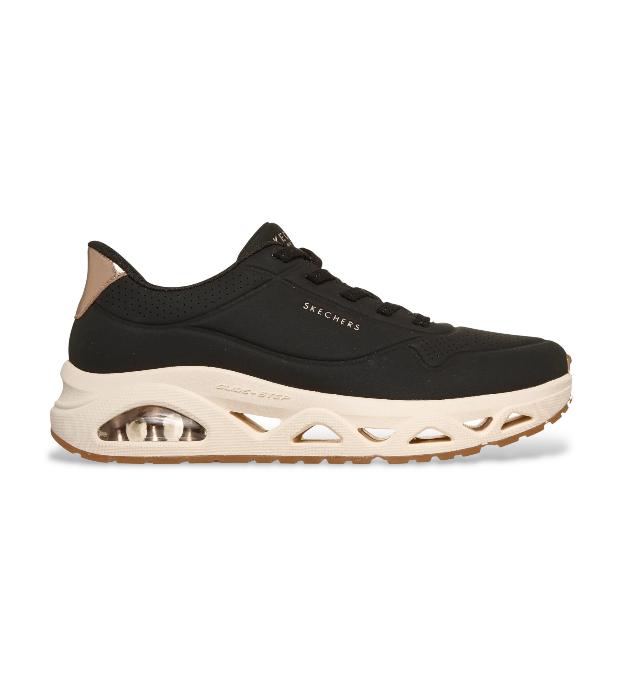 Skechers für Damen. 190113 Slip-Ins Uno Glide Step Glide Glide On Air schwarz Hausschuhe (36), Wohnung, Schnürsenkel, Lässig