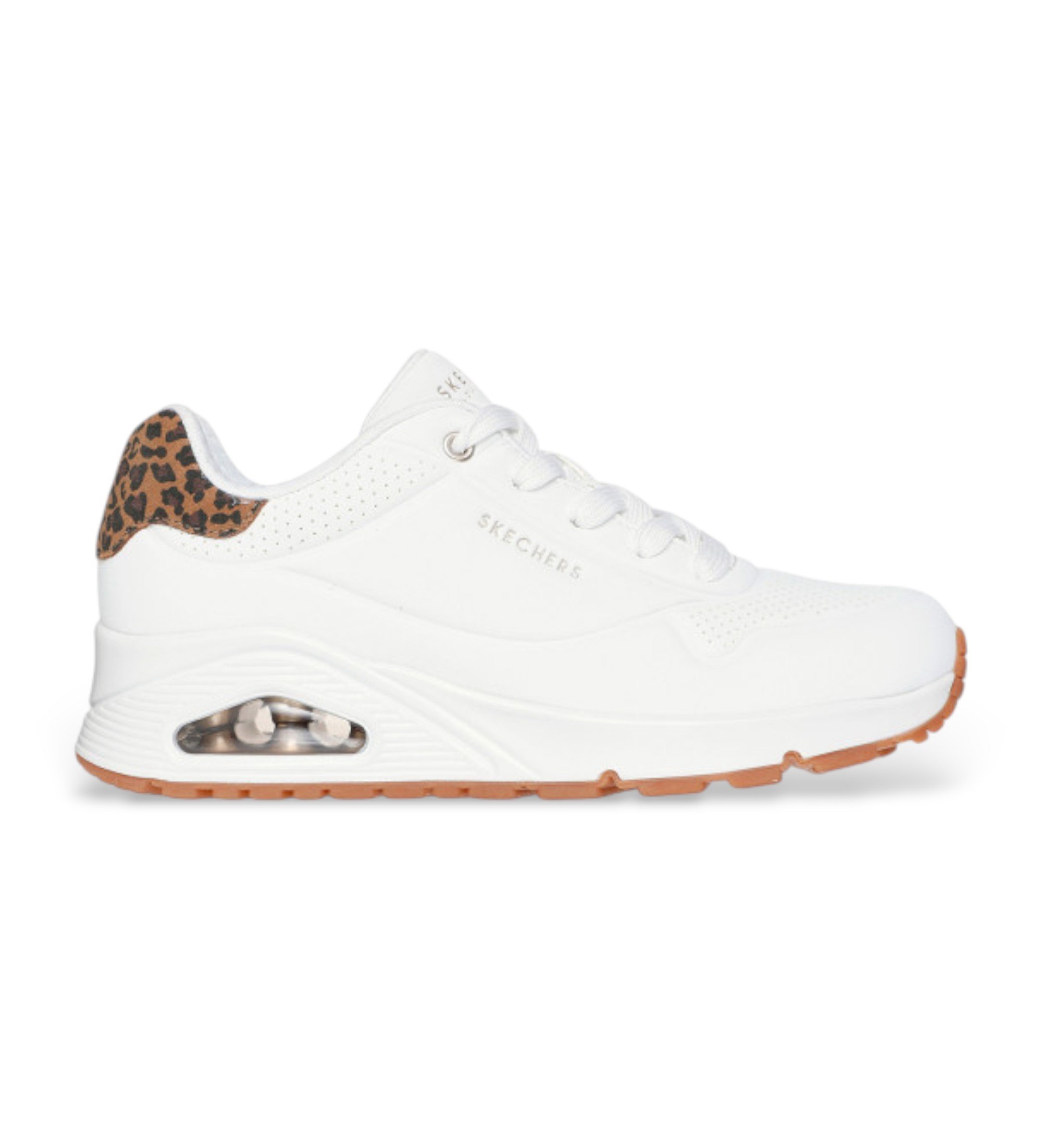 Skechers für Damen. 177093 Turnschuhe Uno Jungle Nite weiß (41), Wohnung, Schnürsenkel, Lässig