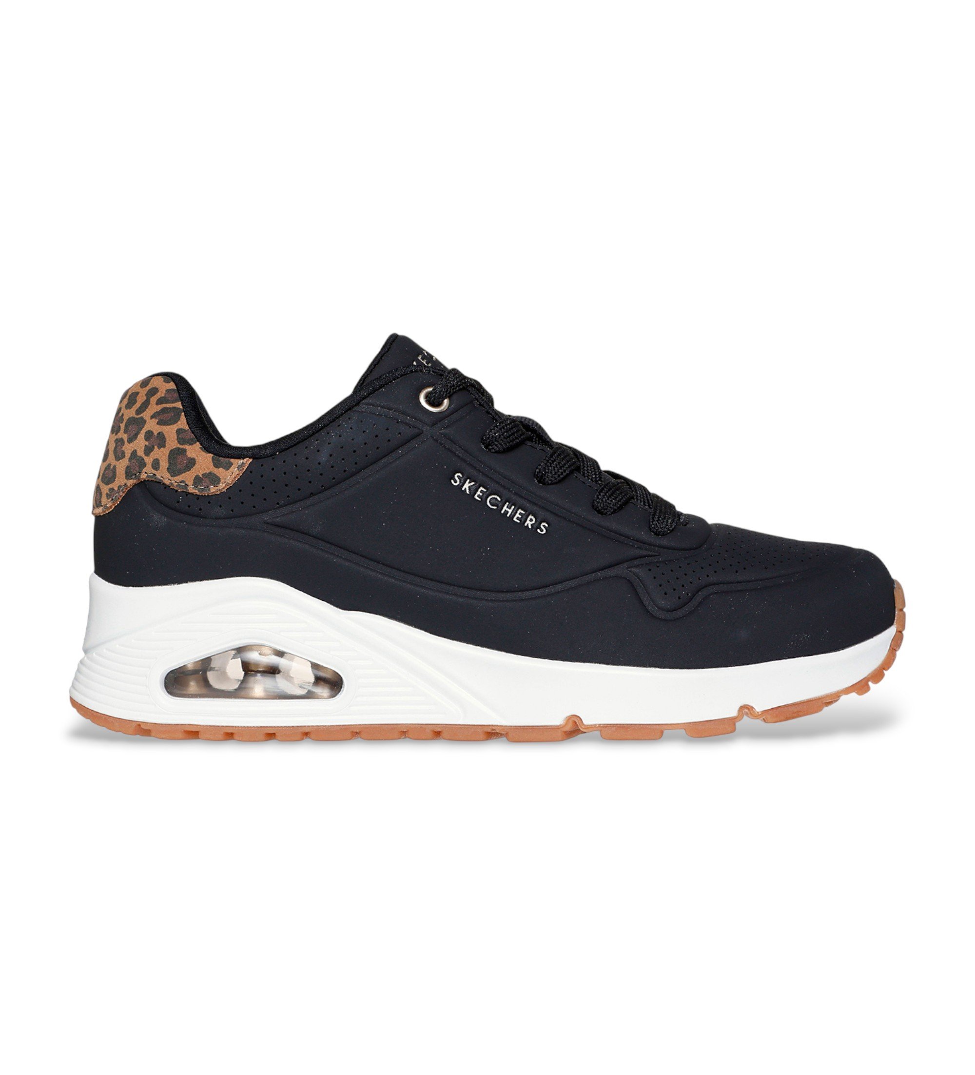 Skechers für Damen. 177093 Turnschuhe Uno Jungle Nite schwarz (37), Wohnung, Schnürsenkel, Lässig