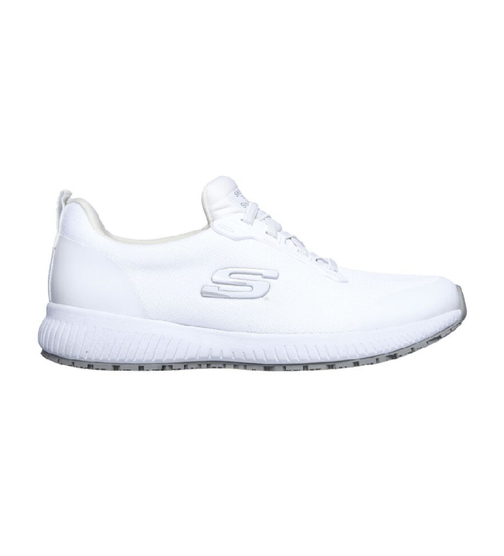 Skechers für Damen. 77222EC Arbeitsschuhe rutschfest: Squad weiß (40), Wohnung, Schnürsenkel, Lässig, Sportlich