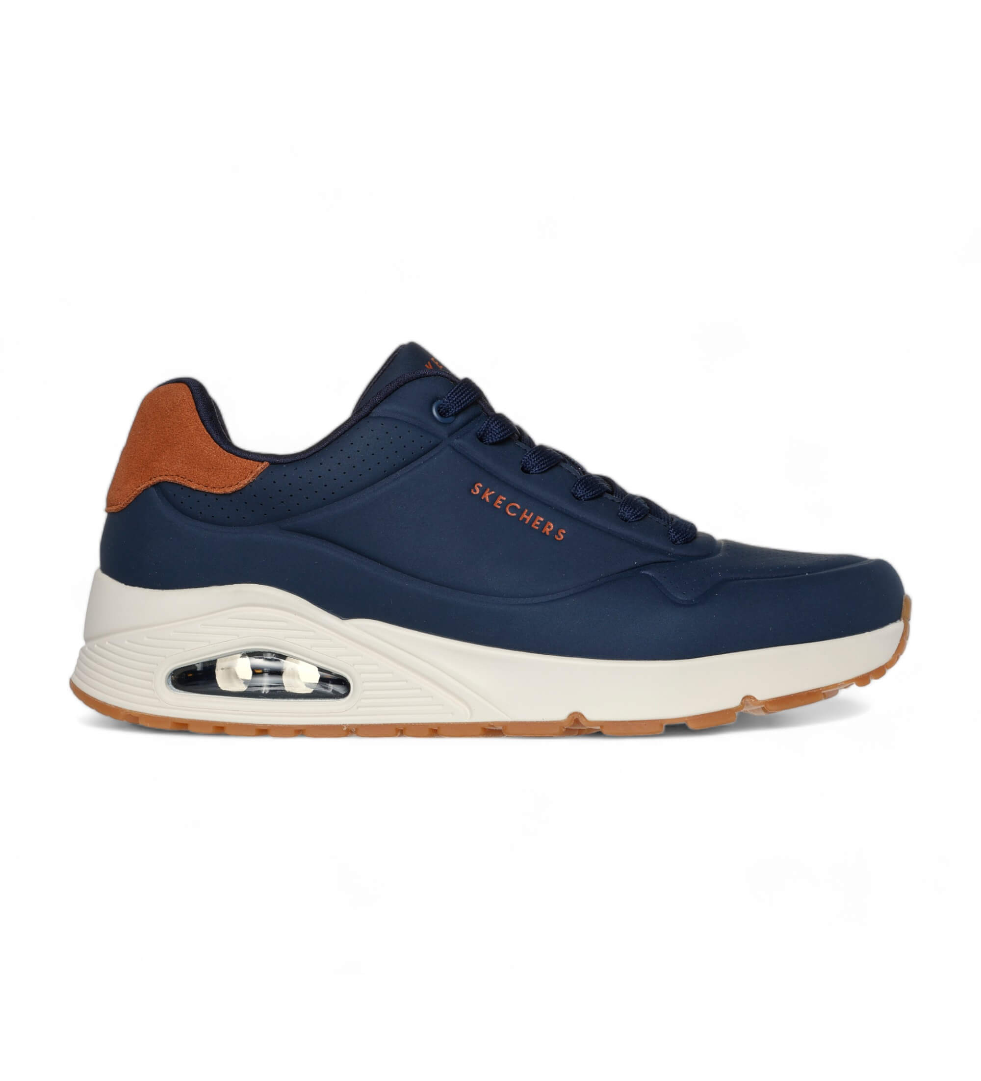 Skechers für Herren. 183004 Uno Suited On Air navy Turnschuhe (46), Wohnung, Schnürsenkel, Lässig, Marine