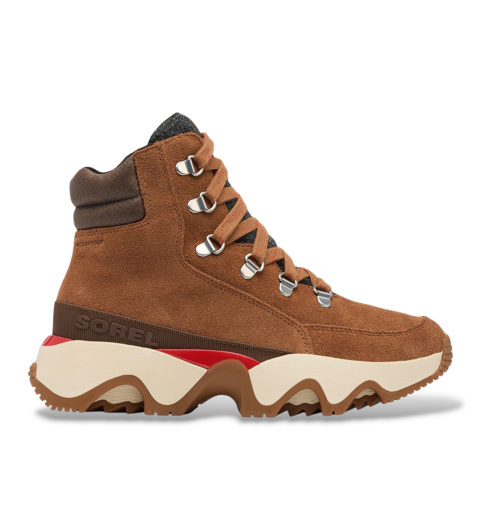 Sorelvoor vrouwen. 2088281242 Waterdichte sneakers Kinetic Impact Conquest Plus bruin (39), Leer, Plat, 1 tot 3 cm, Veters, Casual