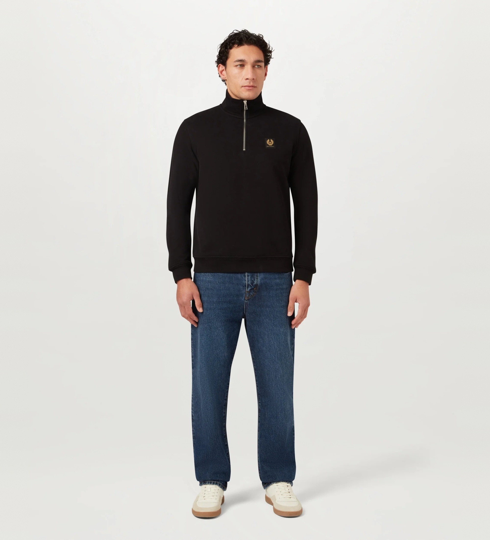 Belstaff für Herren. 106570 Quarter Zip Sweatshirt schwarz (L), Lässig, Baumwolle
