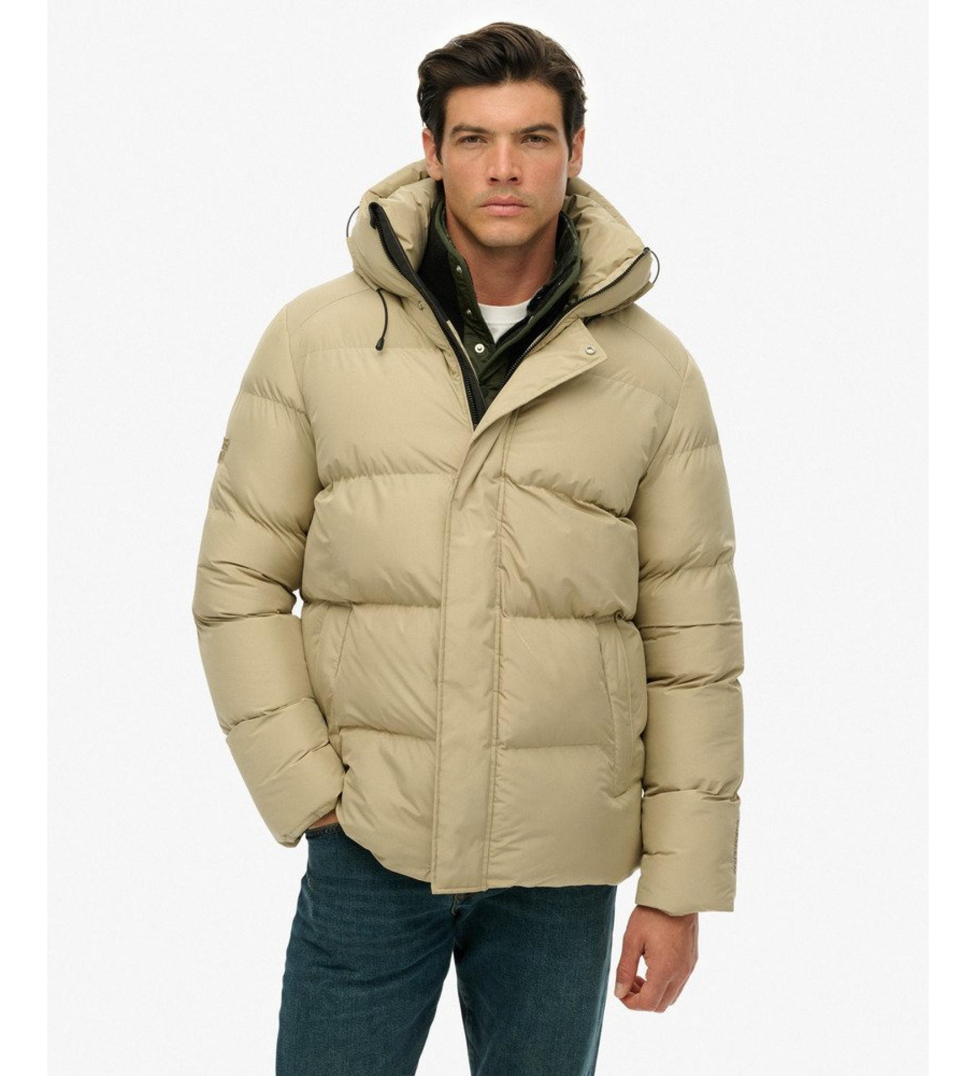 Superdry für Herren. M5012285A Fünf beigefarbene Mäntel (XXL), Lässig, Polyester