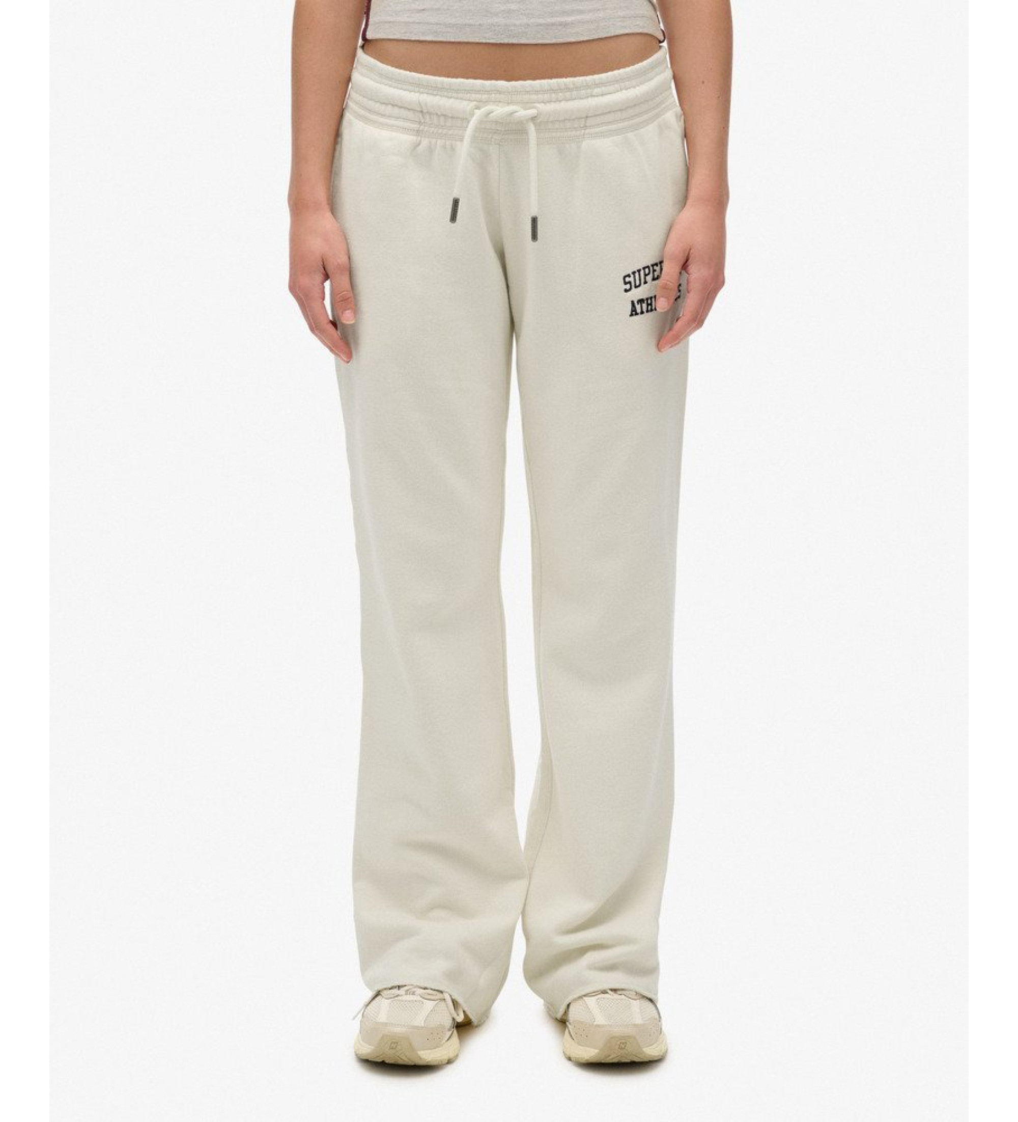 Superdry Damen Athletic Essentials Flare-jogginghose mit Tiefem Bund White - Größe: 42