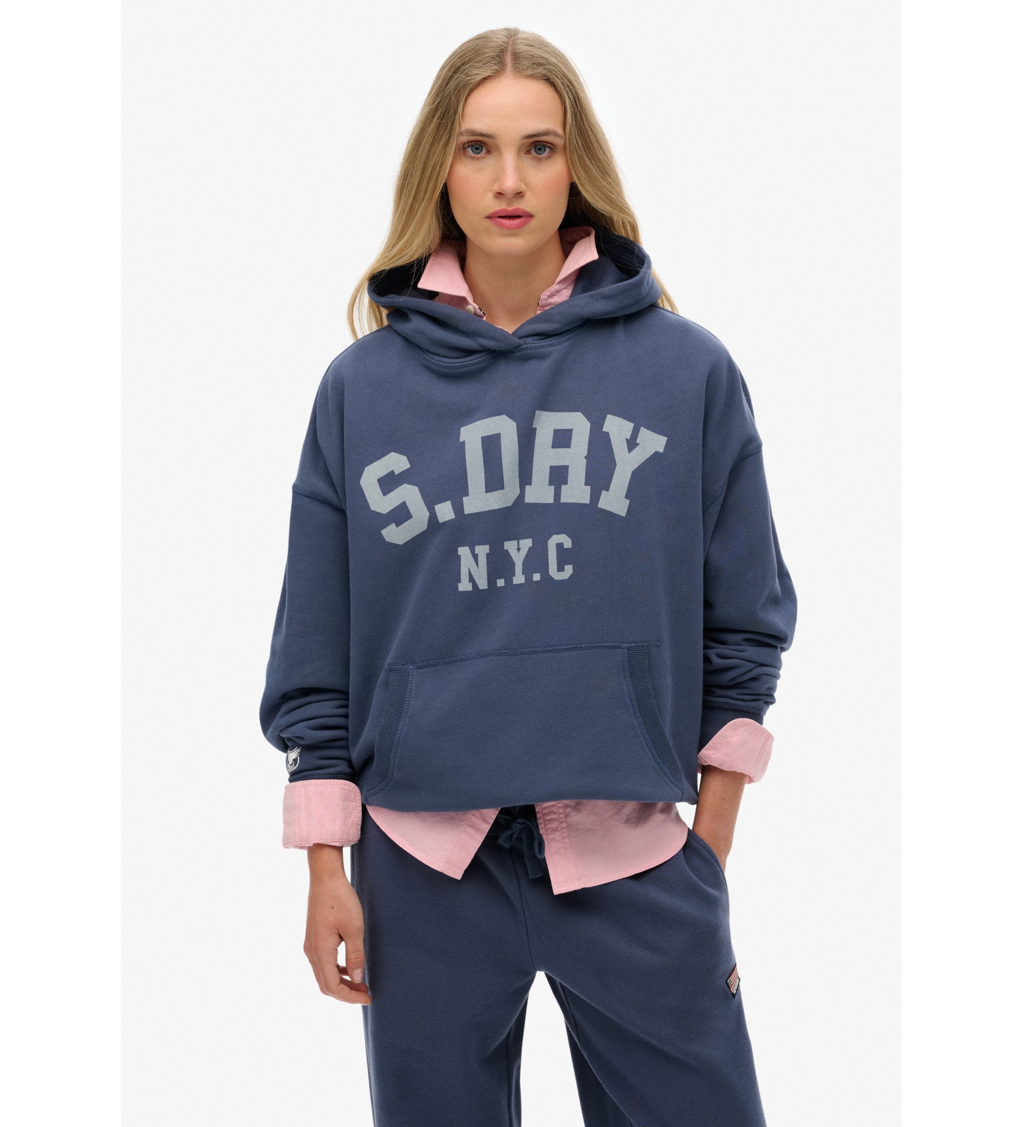 Superdry für Damen. W2012430A Essential Sweatshirt navy (M), Lässig, Baumwolle, Marine