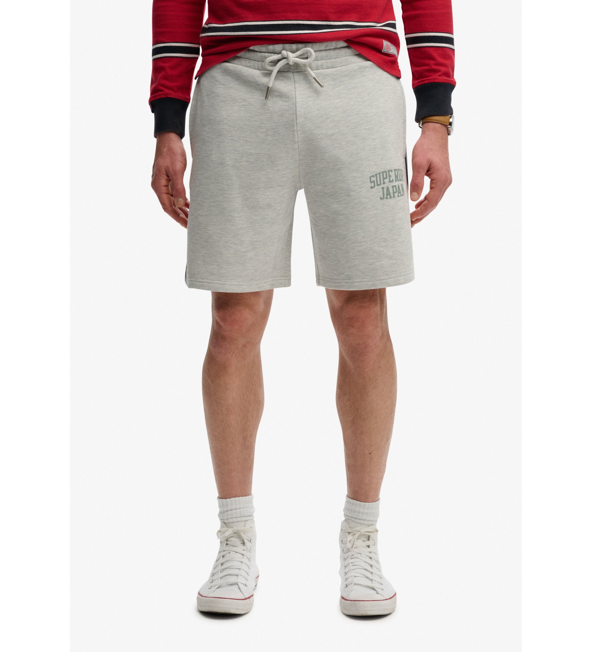 Superdryvoor mannen. M7110491A Korte broek Ath grijs (L), Casual, Katoen