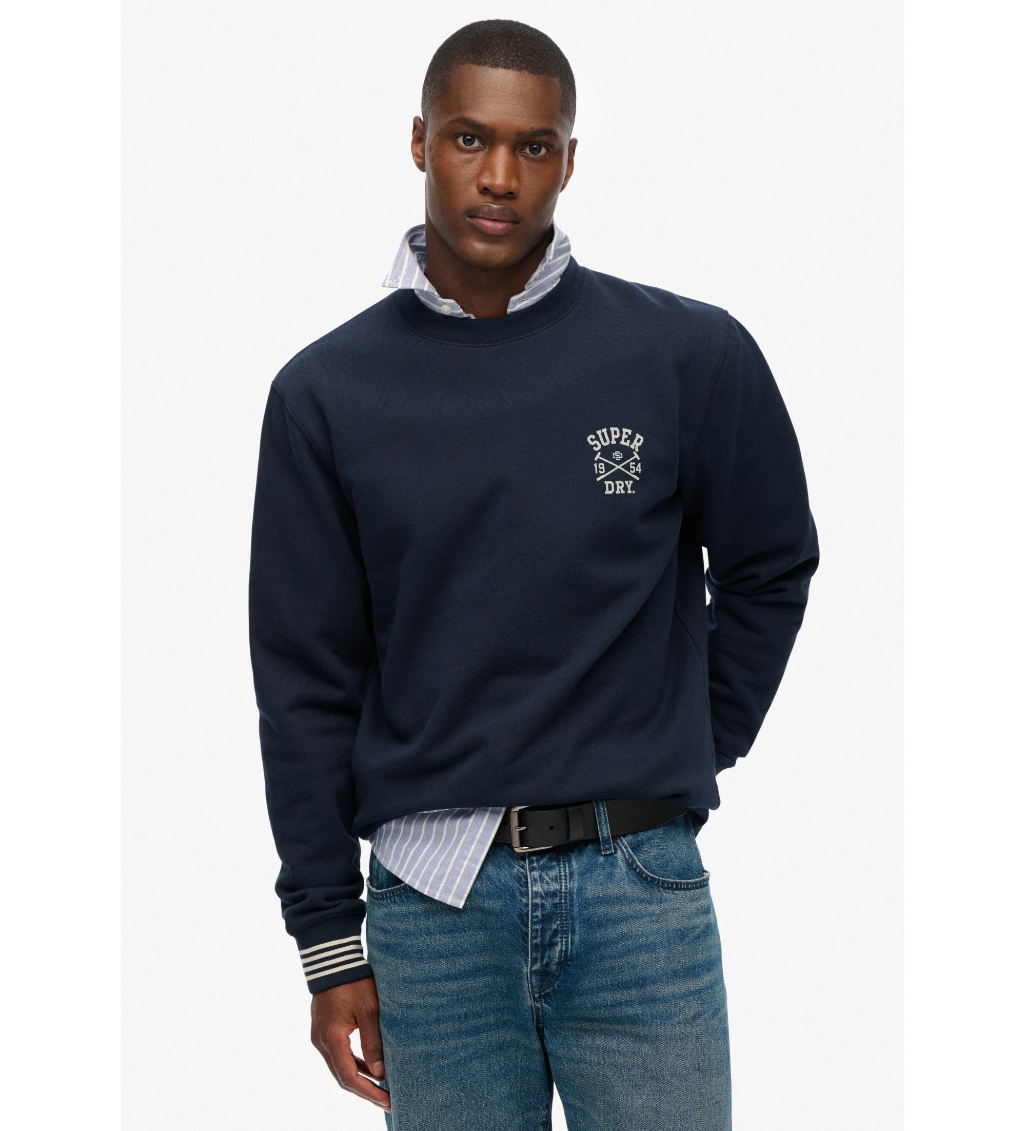 Superdry für Herren. M2014281A Athletic Club Crew Sweatshirt navy (XXL), Lässig, Baumwolle, Marine