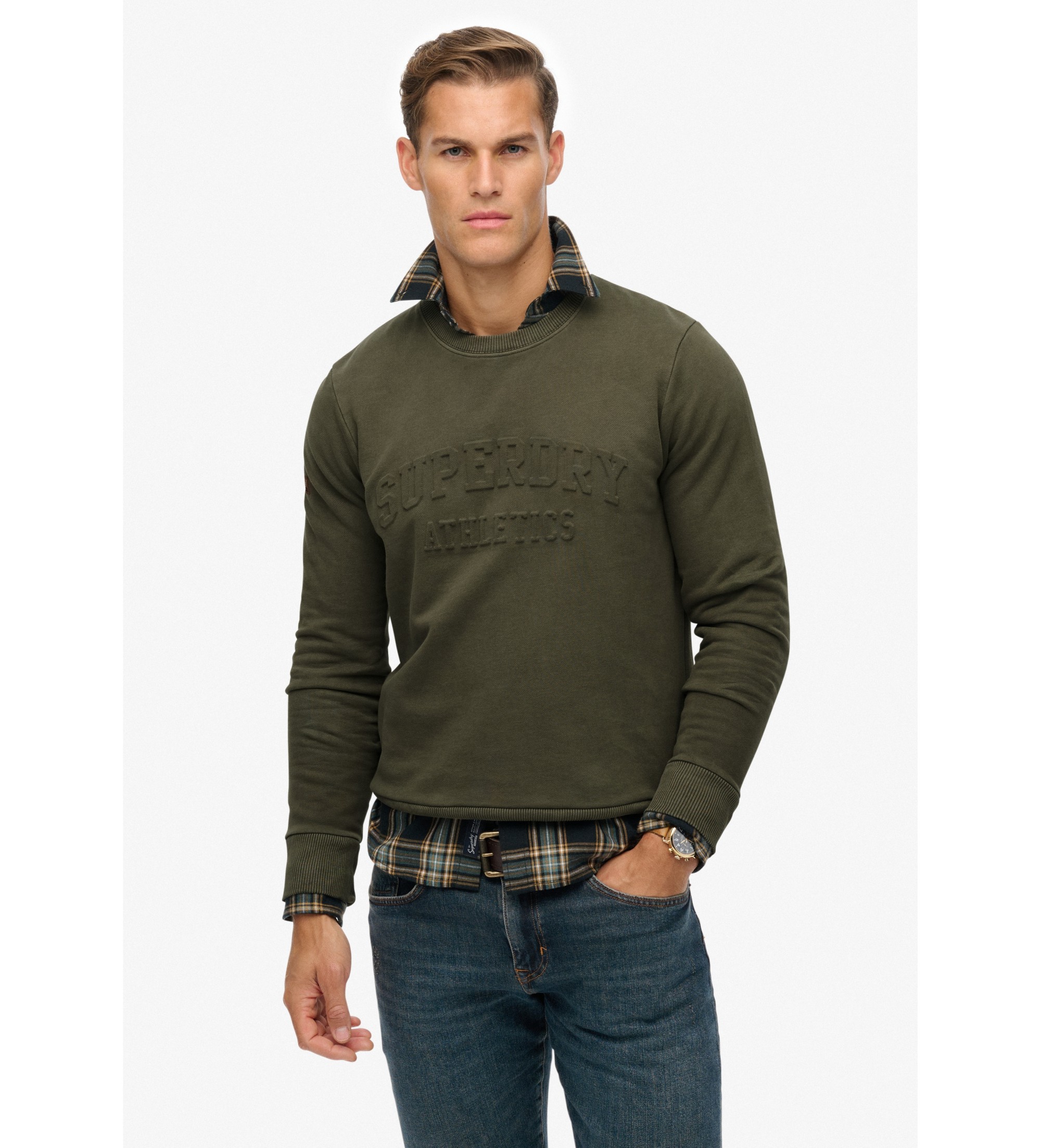 Superdry für Herren. M2014392A Sportliches grünes Trikot (S), Lässig, Baumwolle