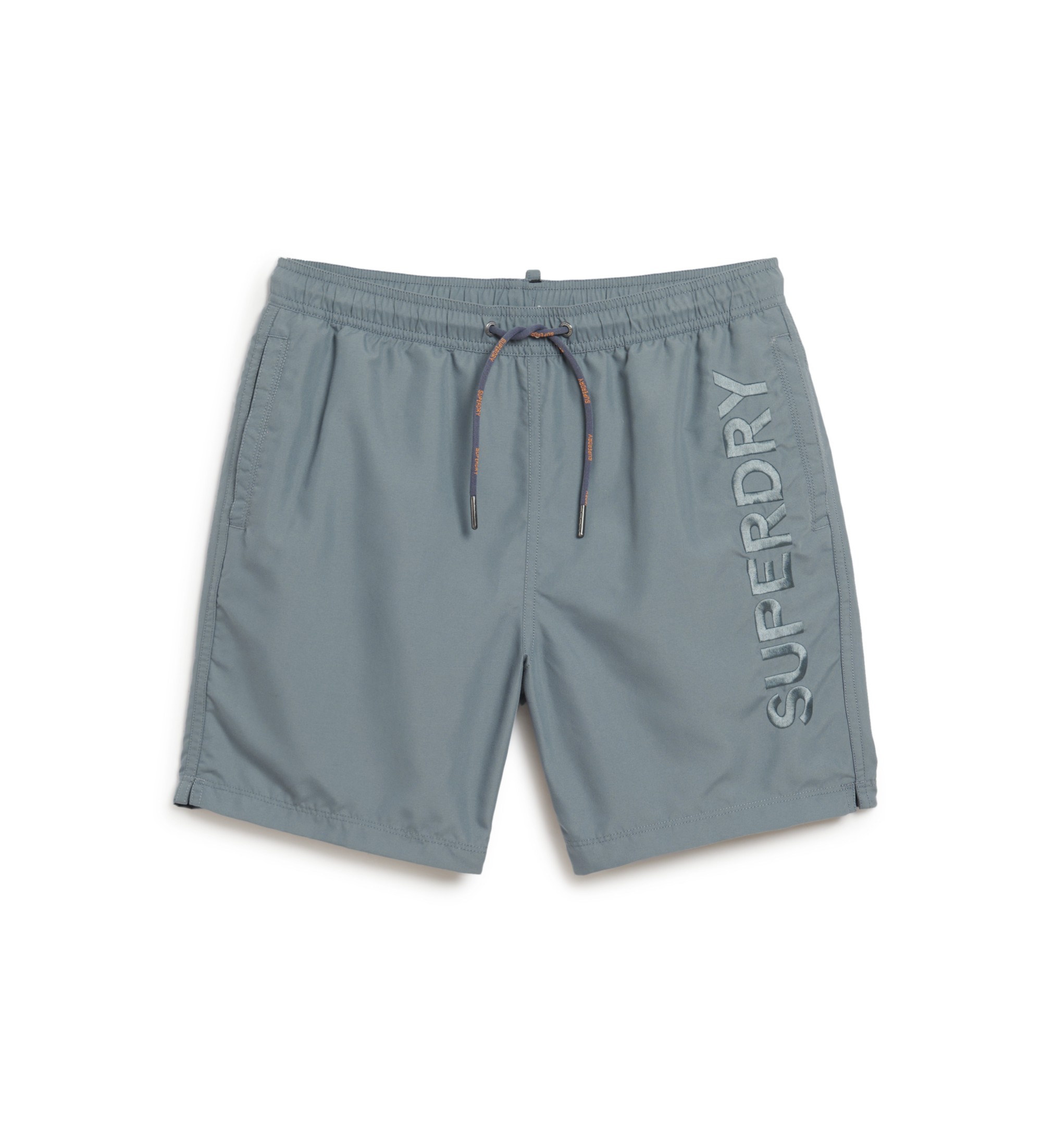 Superdry für Herren. M3010227A Premium bestickter Badeanzug grau (M), Strandbekleidung, Nachhaltig, Recyceltes Polyester