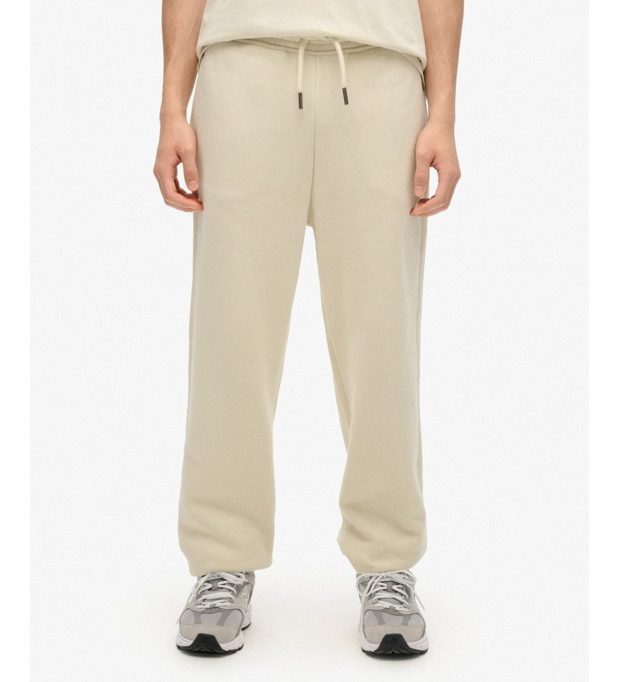 Superdryvoor mannen. M7011421A Jogger Blank Oversized beige broek (S), Casual, Katoen
