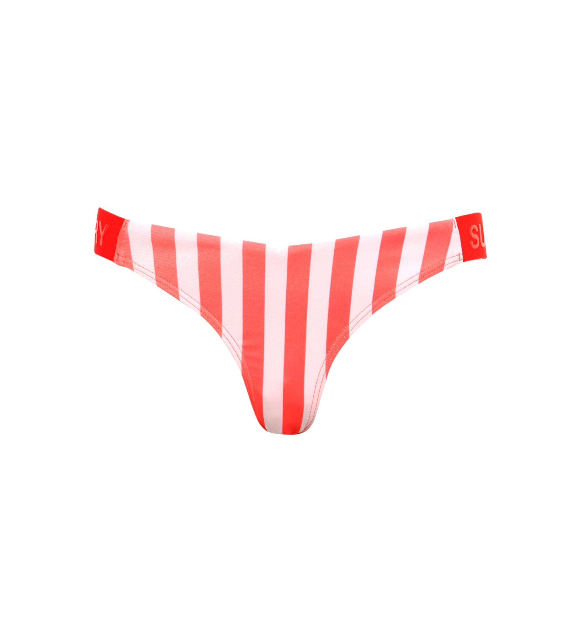 Superdry für Damen. W3010391A Rosa gestreifte Bikinihose mit auffälligem Design (XS), Strandbekleidung, Recyceltes Polyester, Nachhaltig