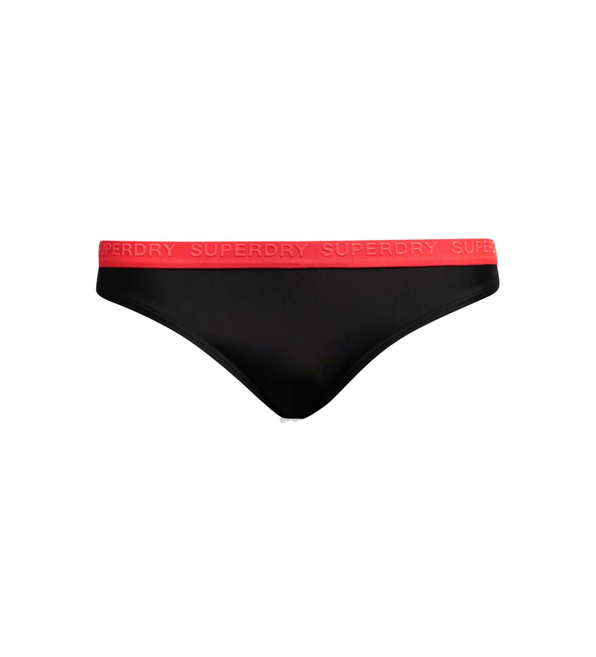 Superdry für Damen. W3010386A Bikinihöschen klassisch elastisch schwarz (S), Strandbekleidung, Recyceltes Polyester, Nachhaltig