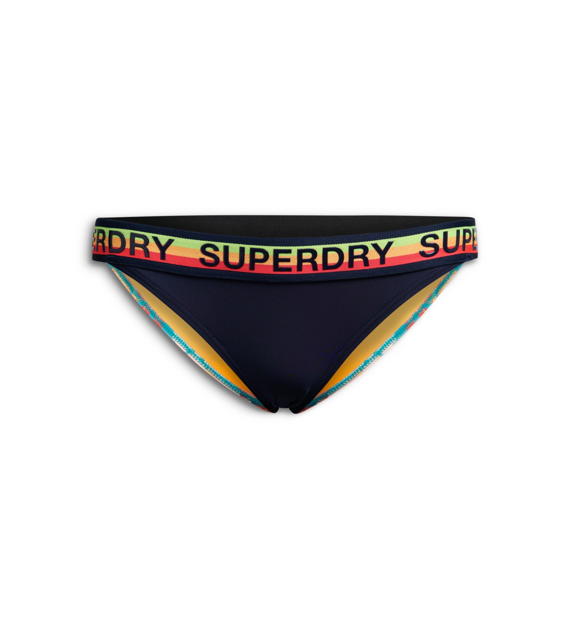 Superdry für Damen. W3010401A Bikinihöschen mit Logo Classics schwarz (M), Strandbekleidung, Recyceltes Polyester, Nachhaltig