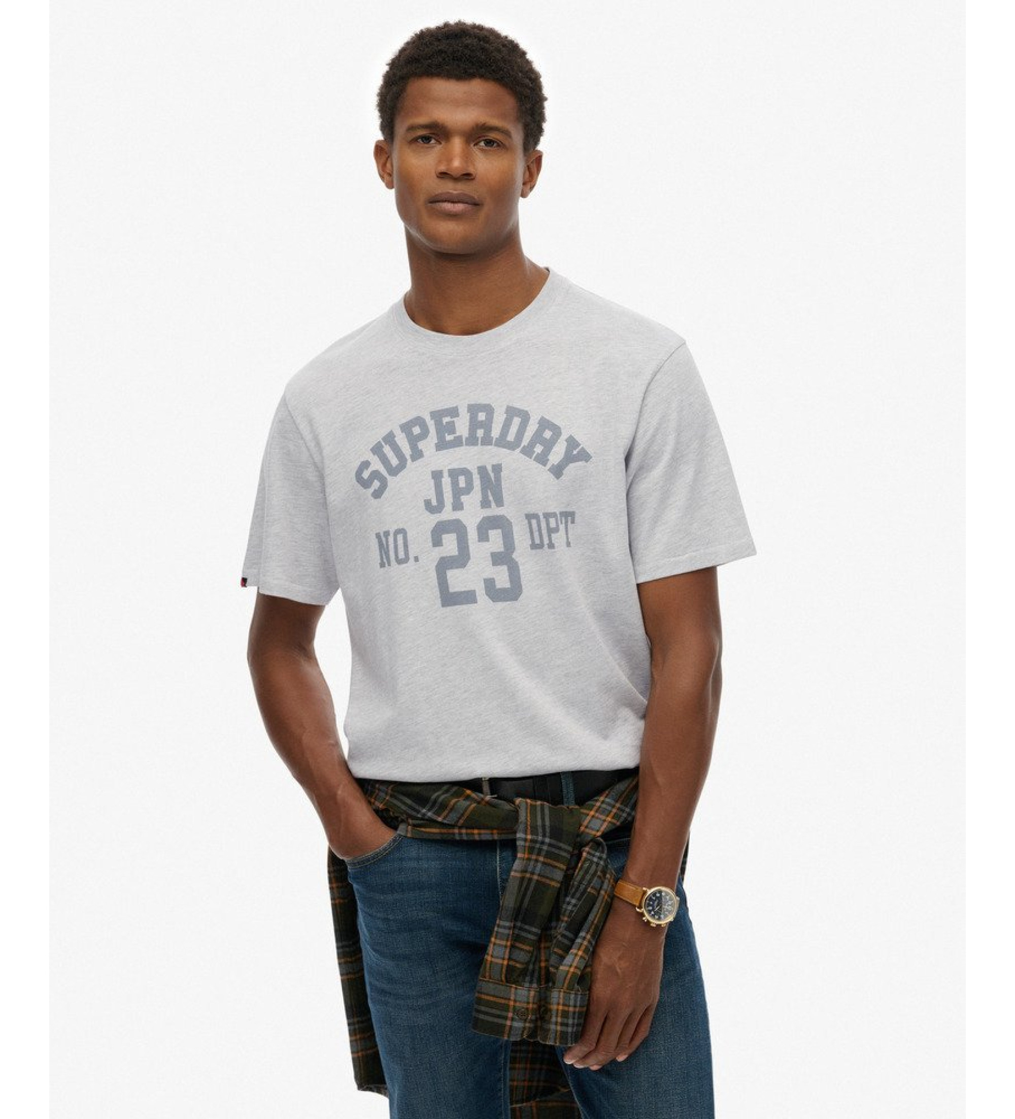 Superdry für Herren. M1012176A Athletic Essential T-shirt grau (M), Lässig, Baumwolle, Kurzarm