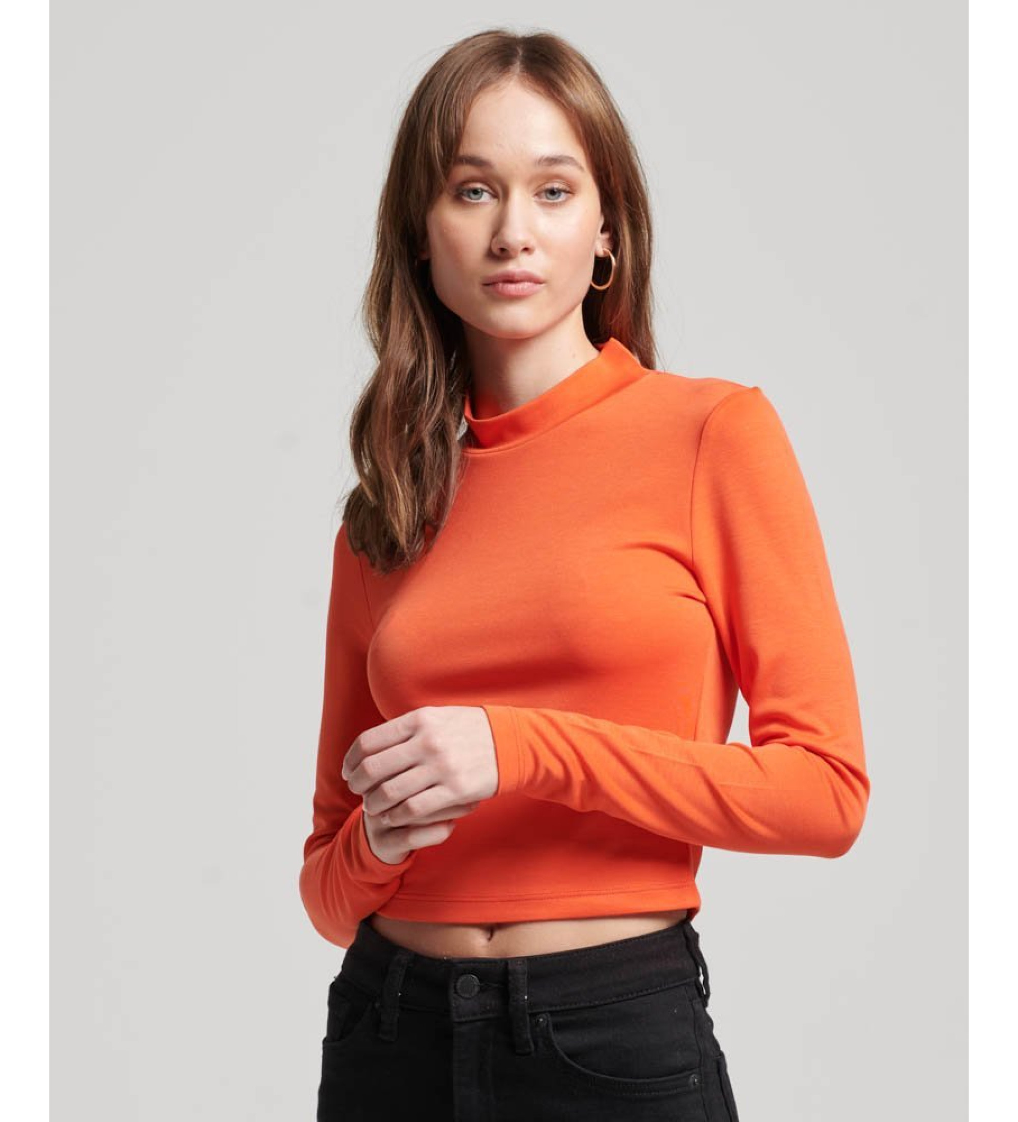 Superdry für Damen. W6011737A Langarm-T-Shirt mit offenem Rücken orange (XS), Lässig