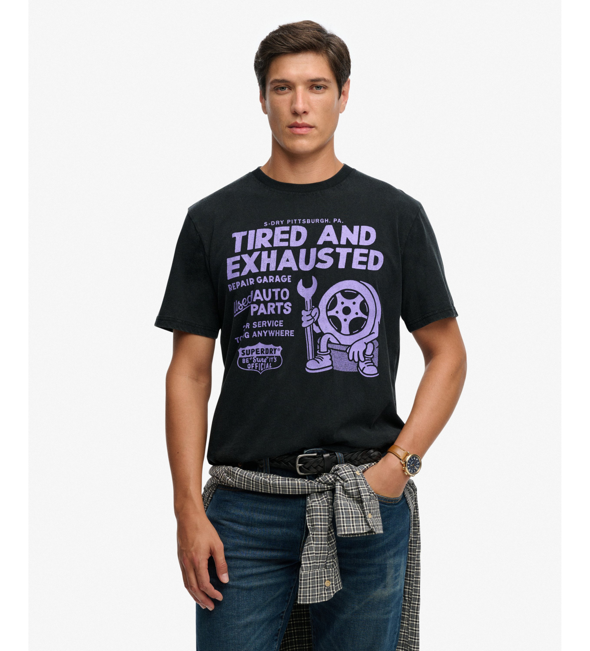 Superdry für Herren. M1012354A Local Business T-shirt schwarz (M), Lässig, Baumwolle, Kurzarm