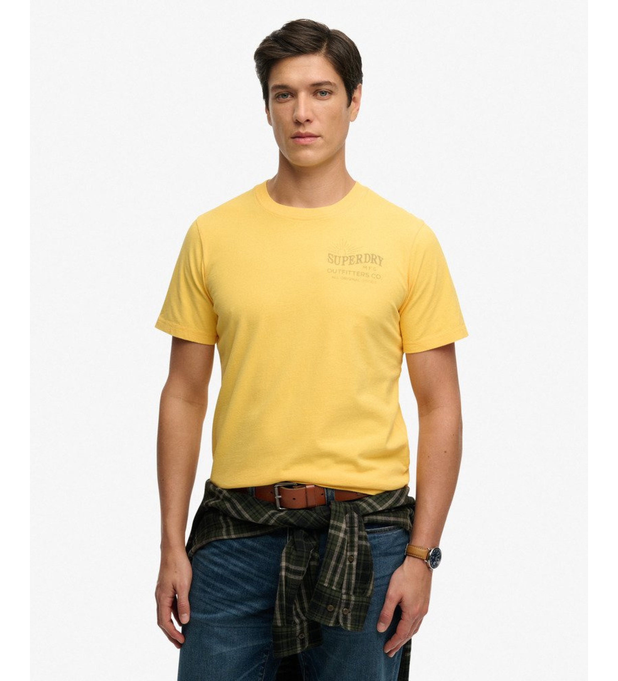 Superdry für Herren. M1012358A Outdoor-T-Shirt gelb (M), Lässig, Baumwolle, Kurzarm