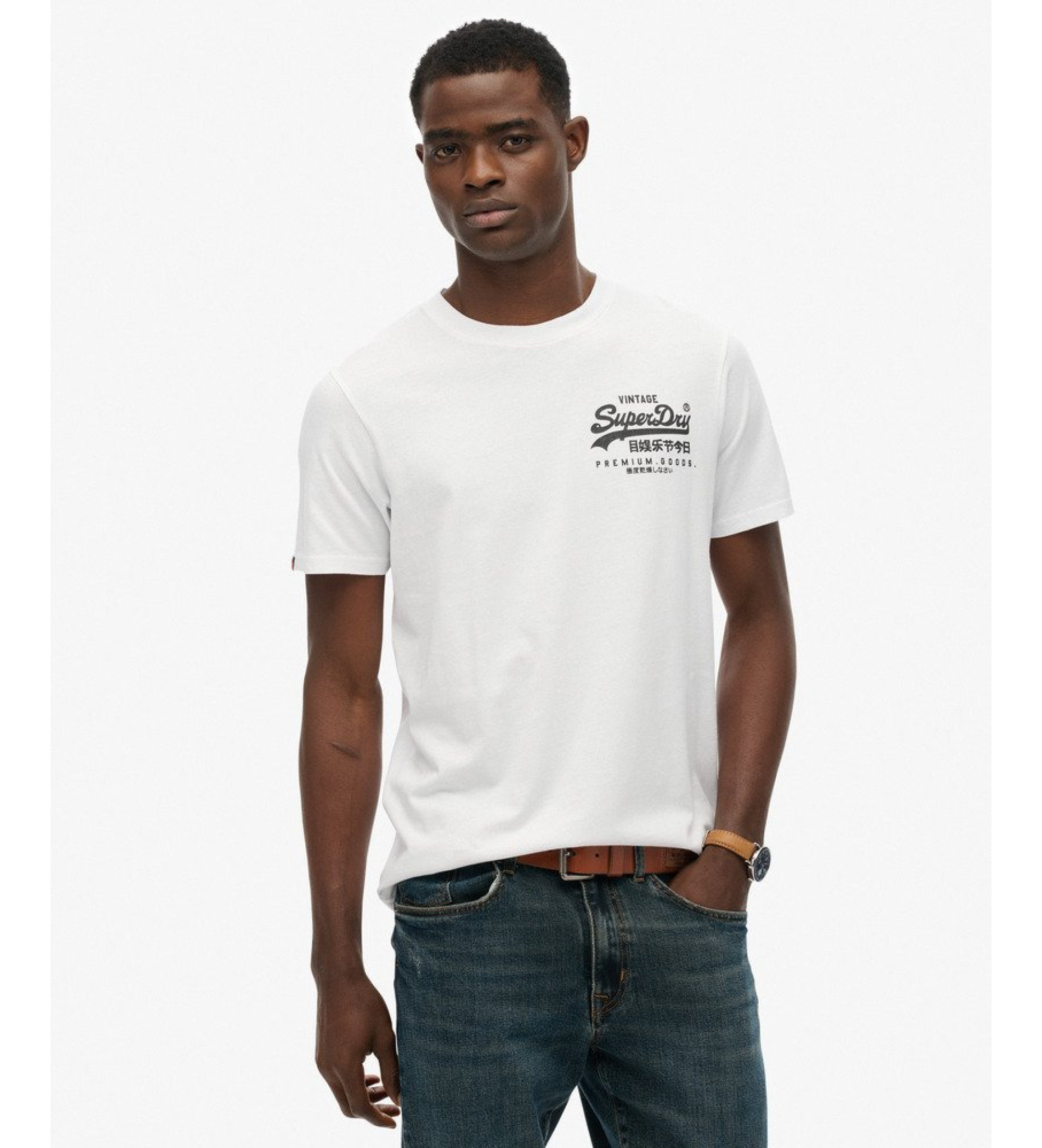 Superdry für Herren. M1012235A Tokio-T-Shirt weiß (XL), Lässig, Baumwolle, Kurzarm