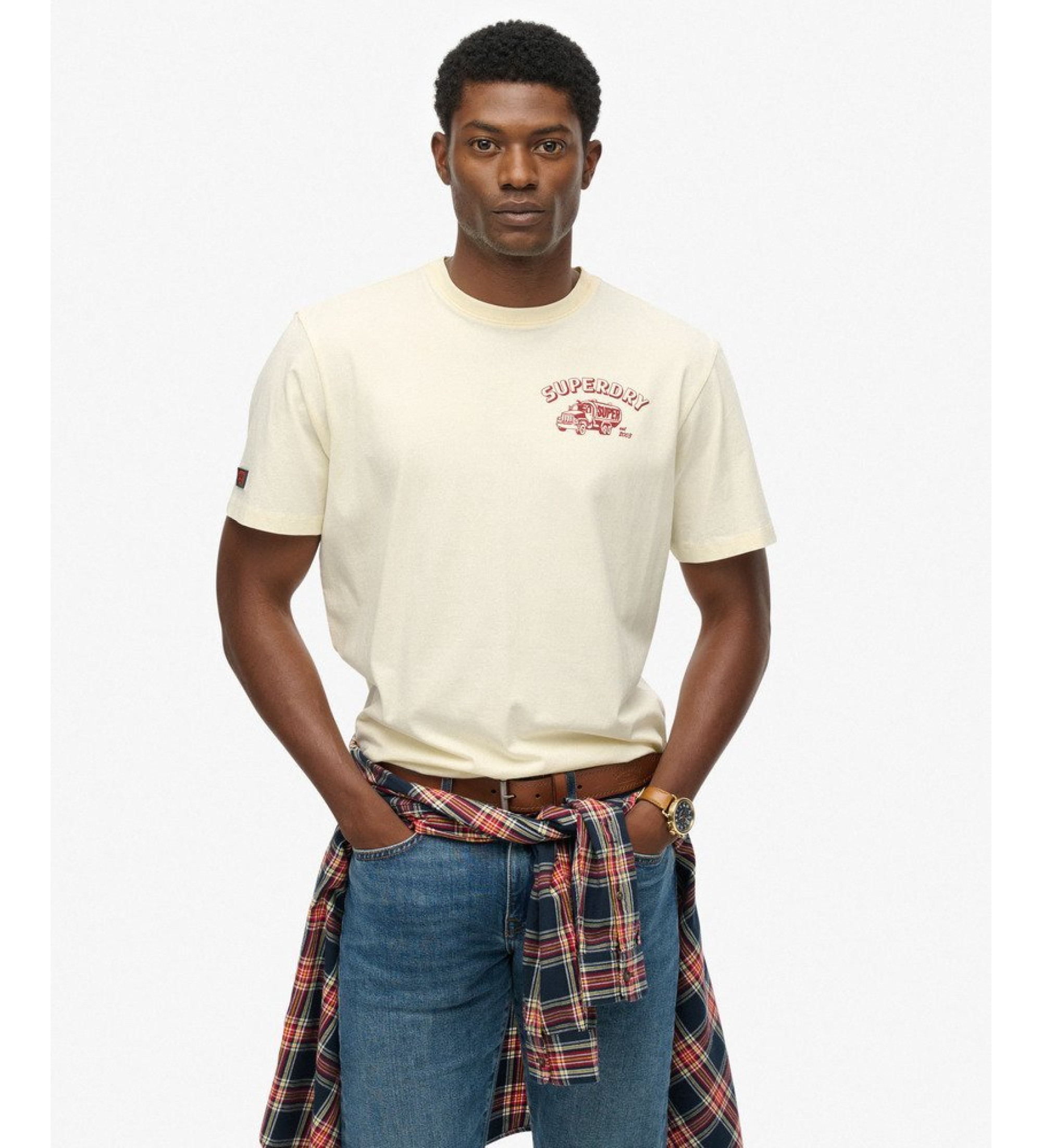 Superdry für Herren. M1012263A Trade Tools T-Shirt in Übergröße weiß (L), Lässig, Baumwolle, Kurzarm