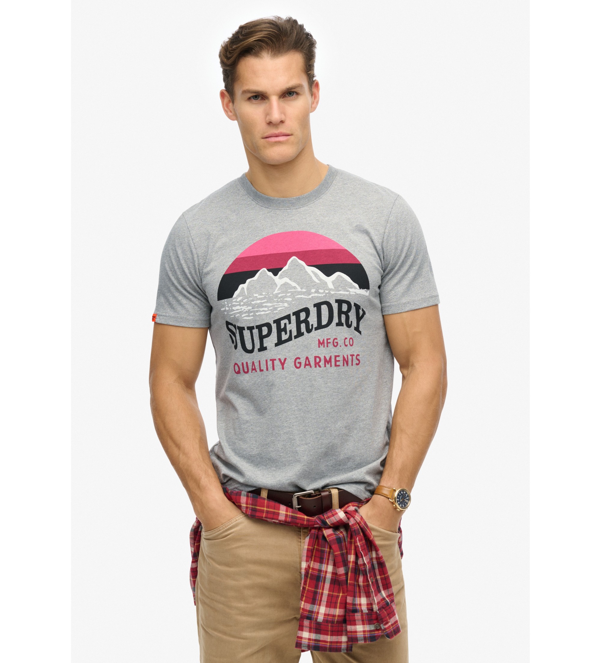 Superdry für Herren. M1012122A Great Outdoors T-shirt grau (M), Lässig, Baumwolle, Kurzarm