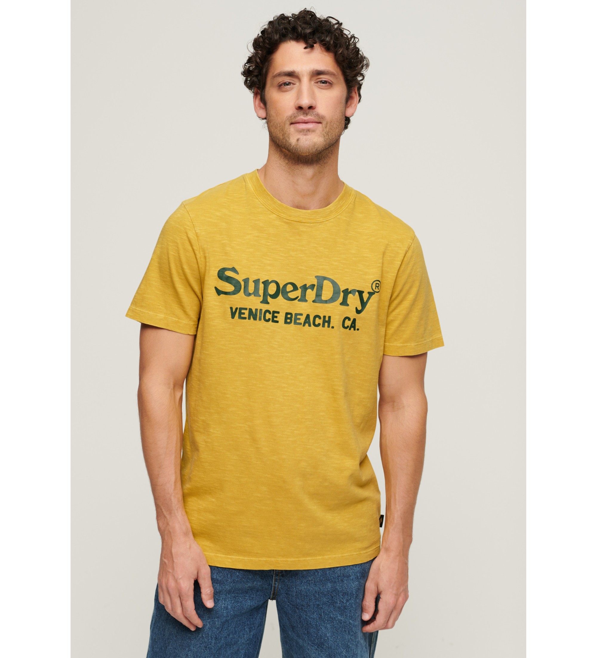 Superdry für Herren. M1011893A Venue Classic T-shirt gelb (M), Lässig, Baumwolle, Kurzarm
