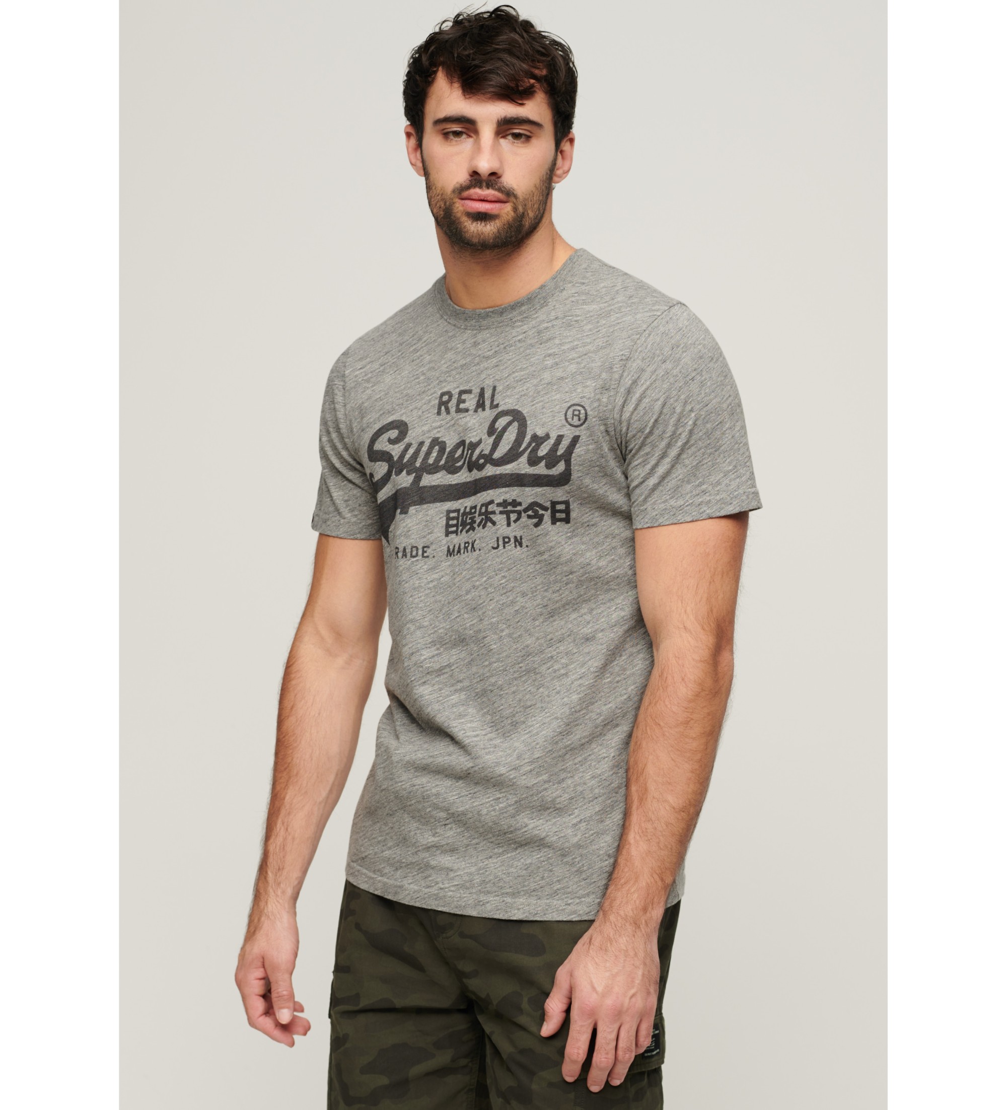 Superdry für Herren. M1011472A T-shirt mit Logo Vintage Logo grau (XXL), Lässig, Baumwolle, Kurzarm