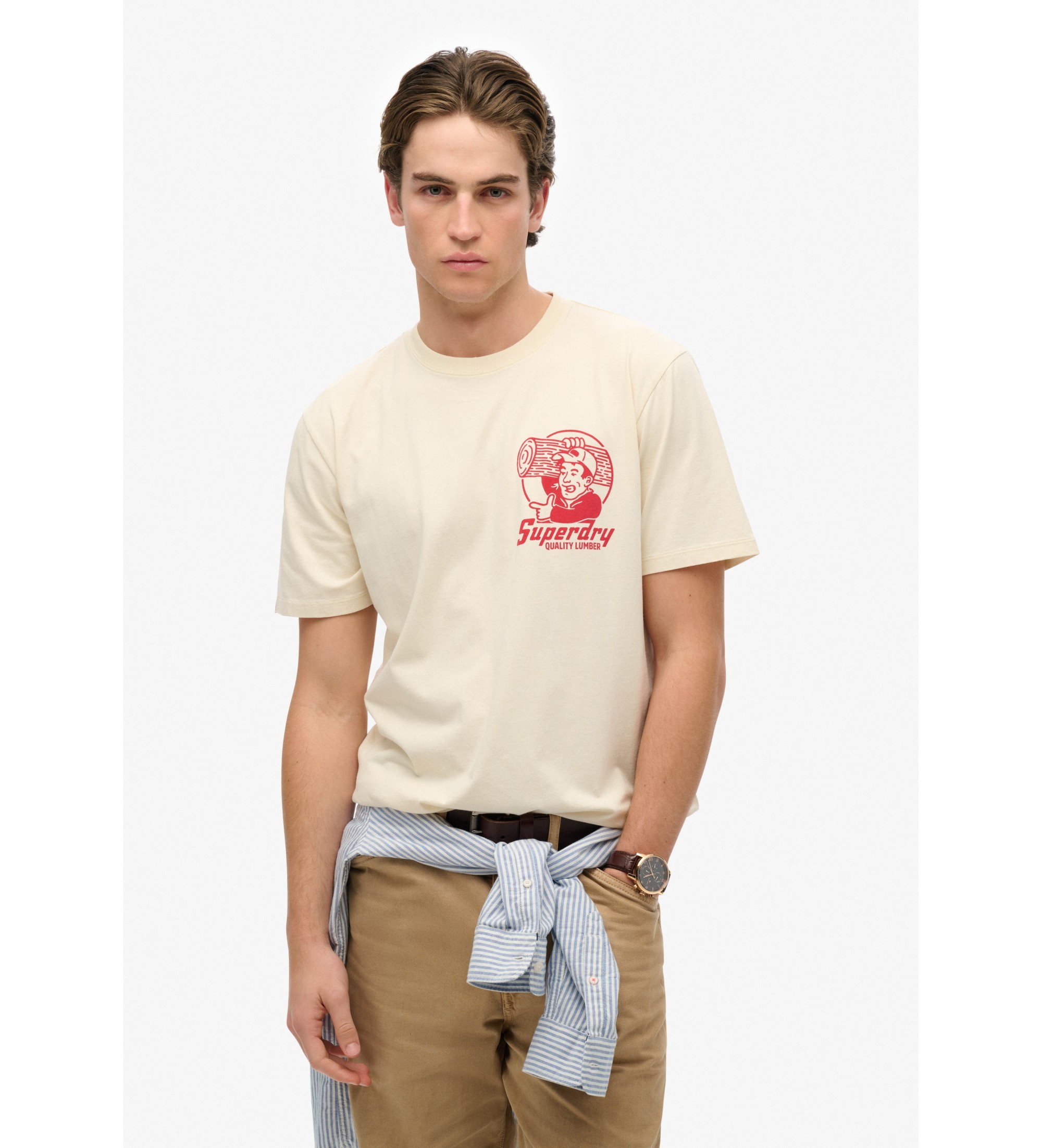 Superdry für Herren. M1012113A Trade Tools T-Shirt in lockerer Passform cremeweiß (XL), Lässig, Baumwolle, Kurzarm