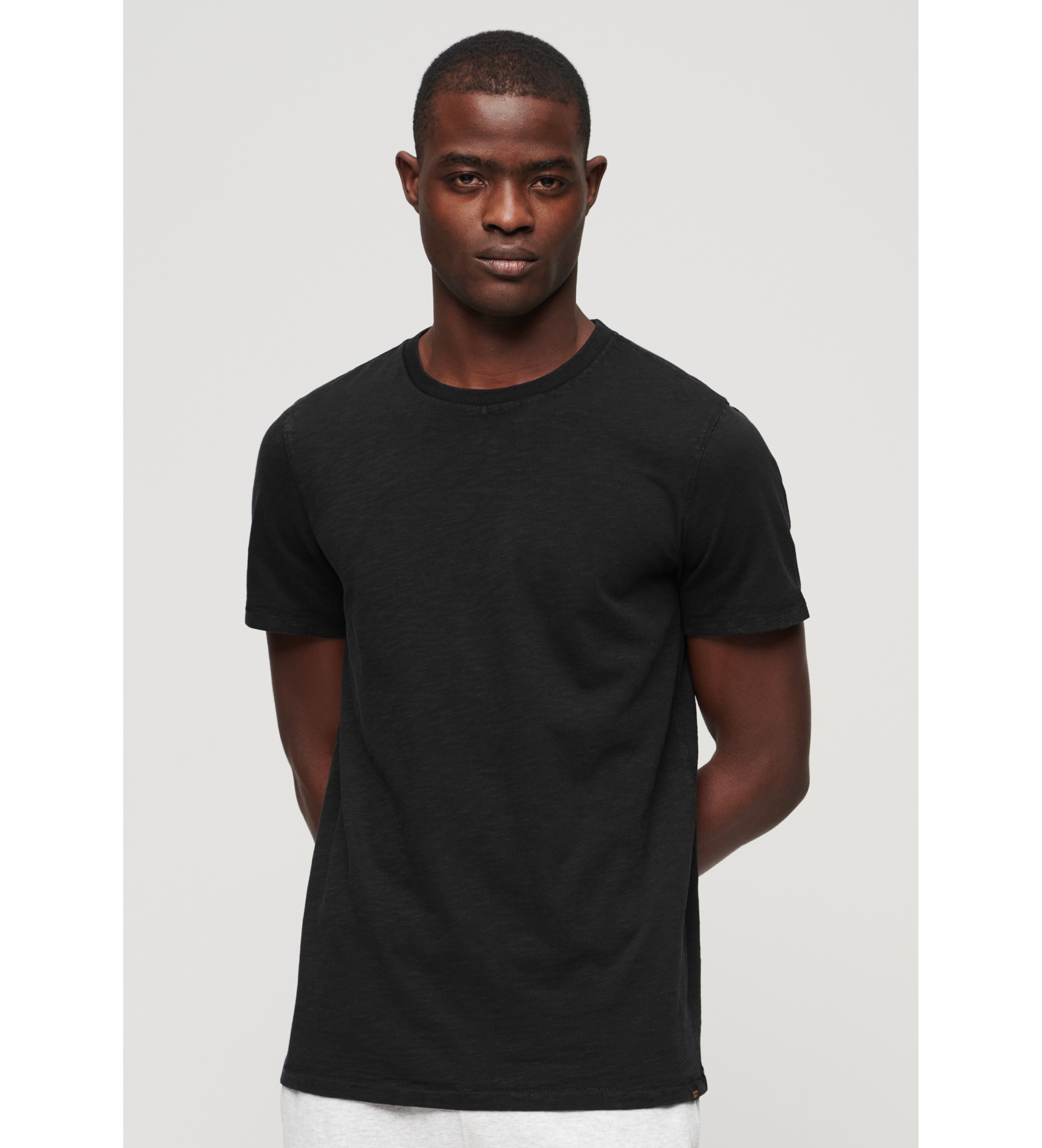 Superdry für Herren. M1011888A Geflammtes Kurzarm-T-Shirt mit Rundhalsausschnitt schwarz (S), Lässig, Baumwolle