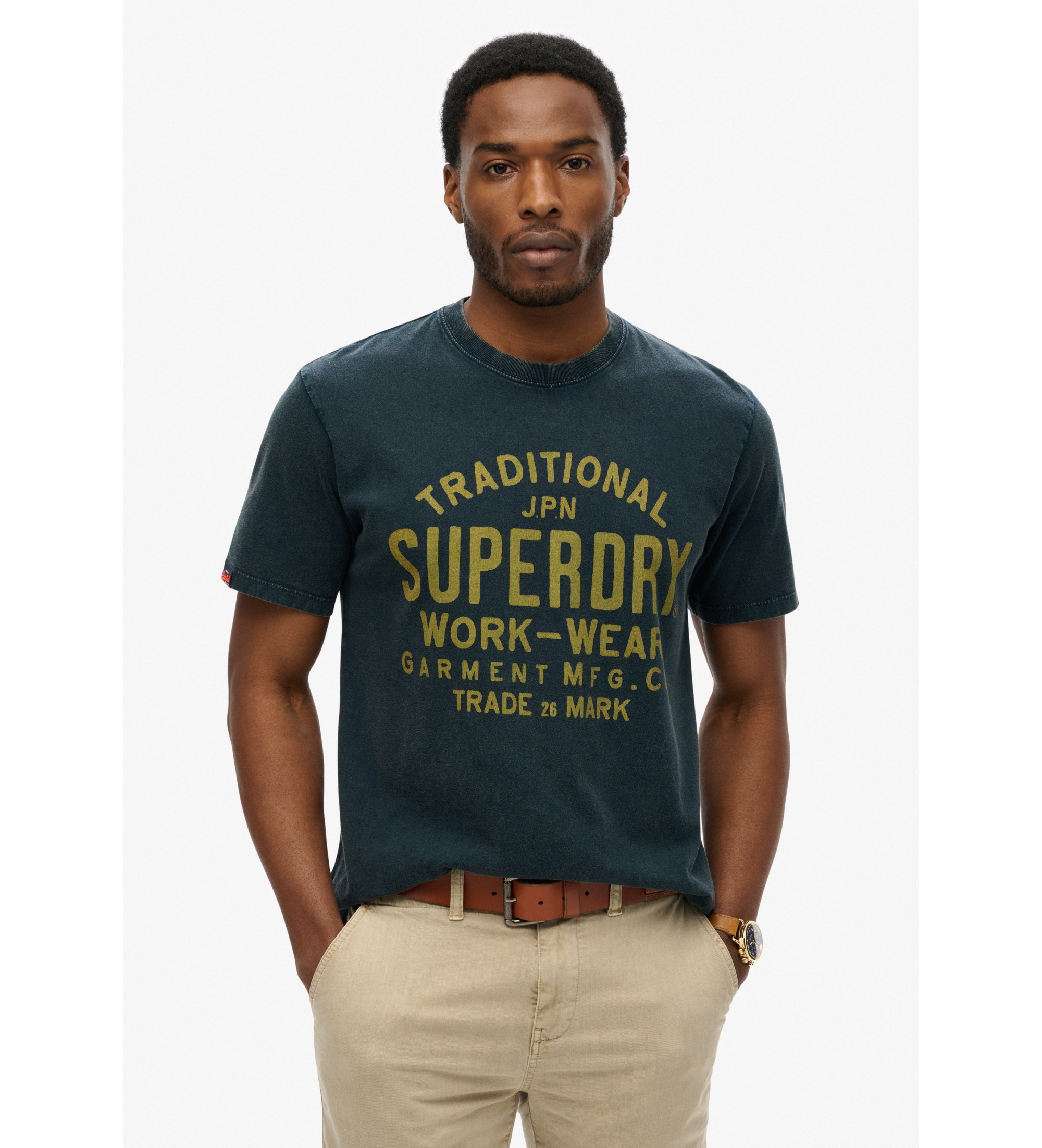 Superdry für Herren. M1012204A Machined Goods Workwear navy T-shirt (M), Lässig, Baumwolle, Kurzarm, Marine
