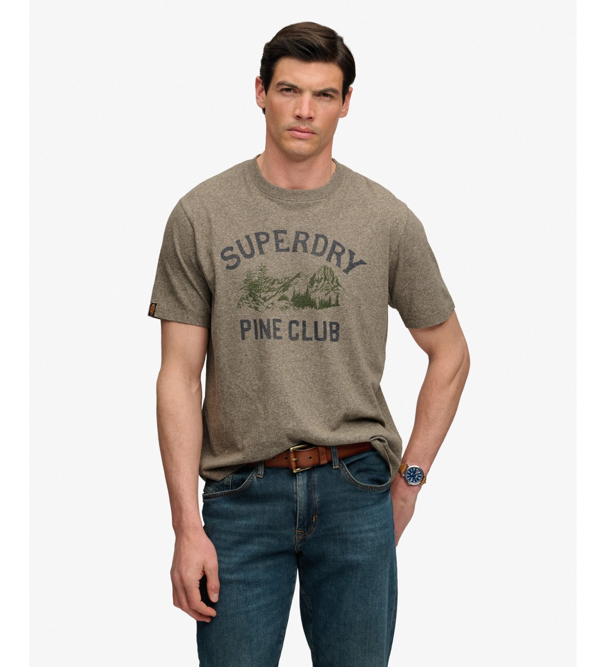 Superdry für Herren. M1012443A T-Shirt Wild Frontier grün (XL), Lässig, Baumwolle, Kurzarm