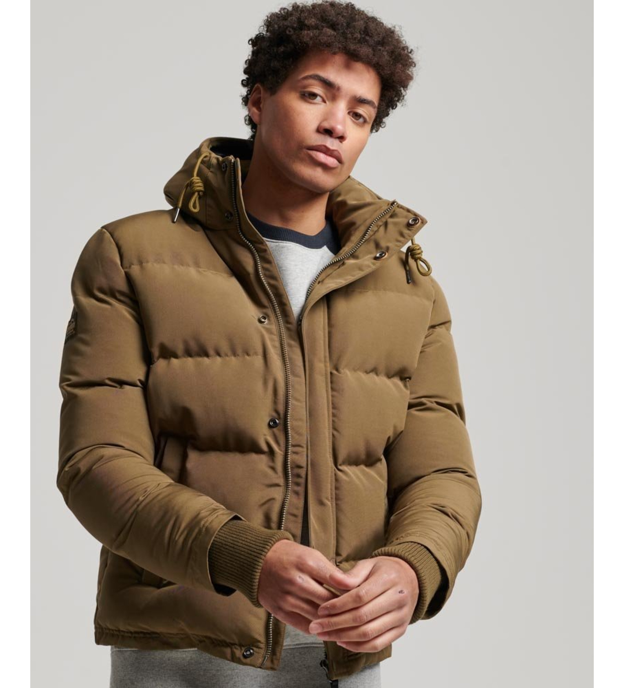 Superdry für Herren. M5011743A Everest Steppjacke mit Kapuze grün (S), Lässig, Polyester, Langarm