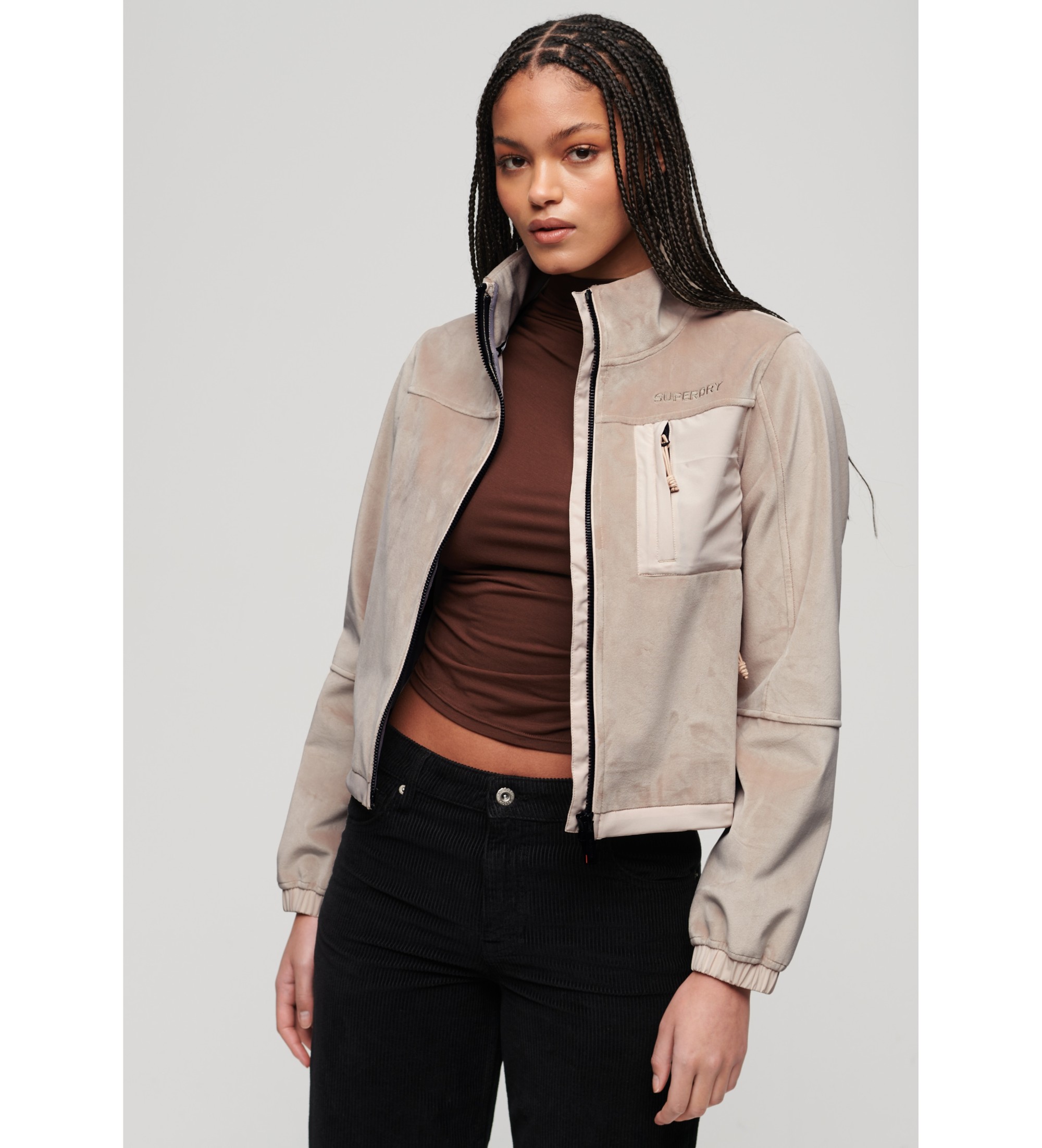 Superdry für Damen. W5011708A Premium Trekker Jacke beige (M), Lässig, Polyester, Langarm